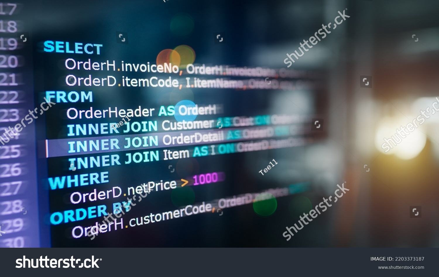 Sql Structured Query Language Code On Stock Illustration 2203373187 ...