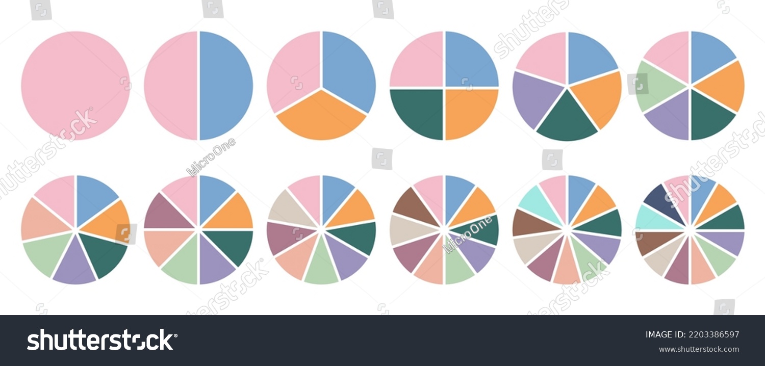 Pie Chart Parts Infographic Circle Sections Stock Vector (Royalty Free