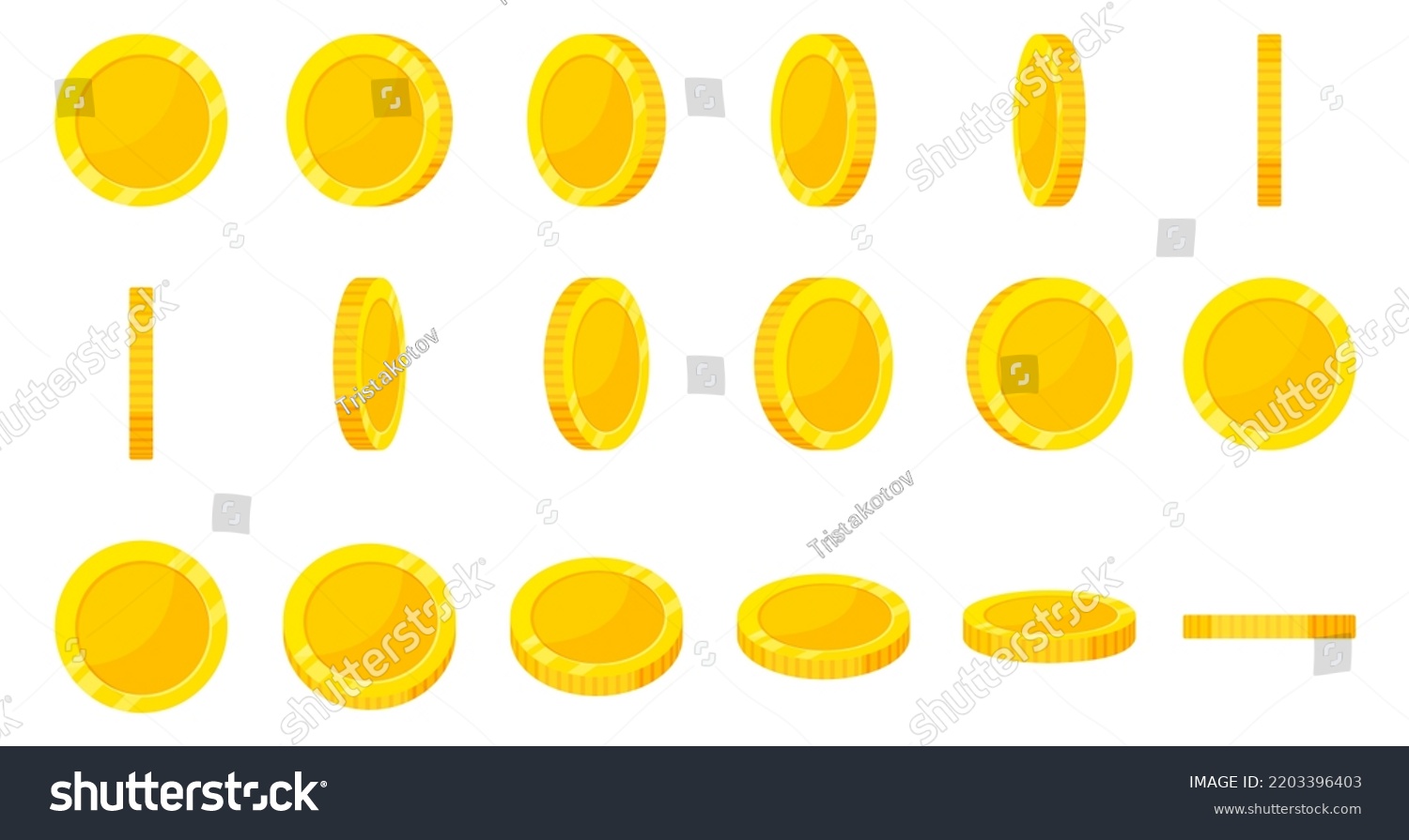 Gold 3d Coin Turn Around Different Stock Vector (Royalty Free ...