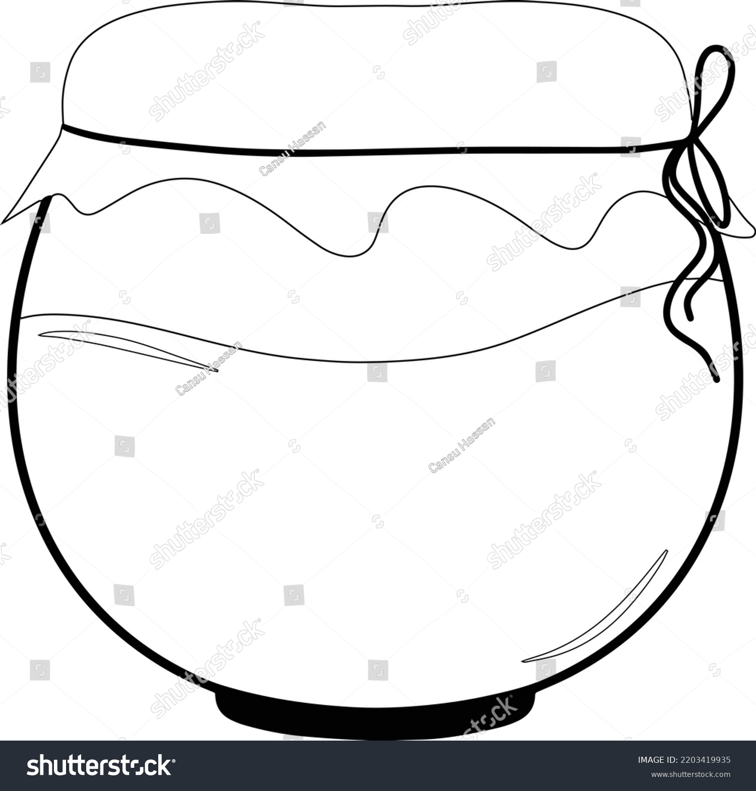 Hand Drawn Outline Honey Pot Vector Stock Vector (Royalty Free