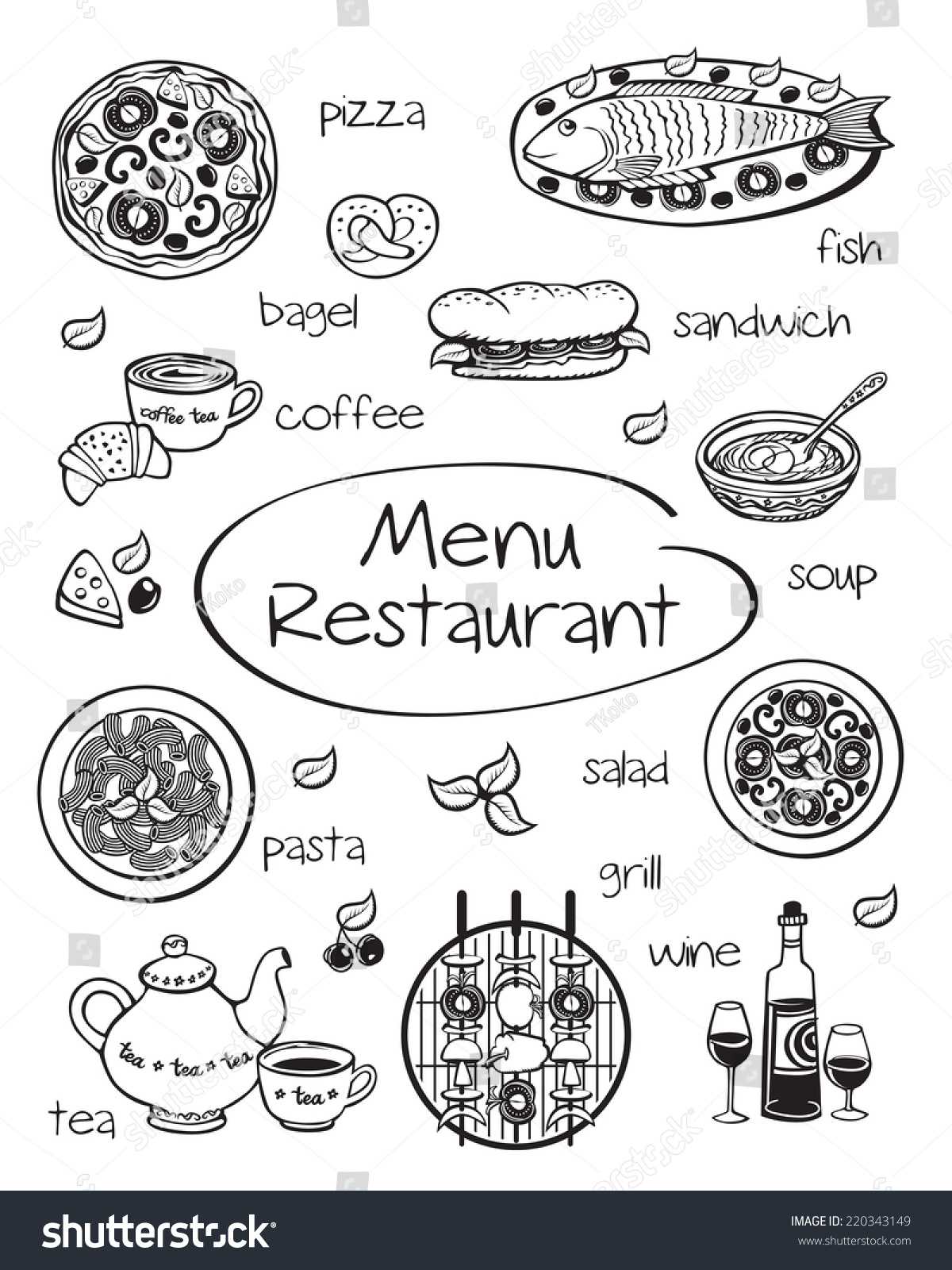 Restaurant Menu Poster Cover Restaurant Cafe Stock Vector (Royalty Free ...