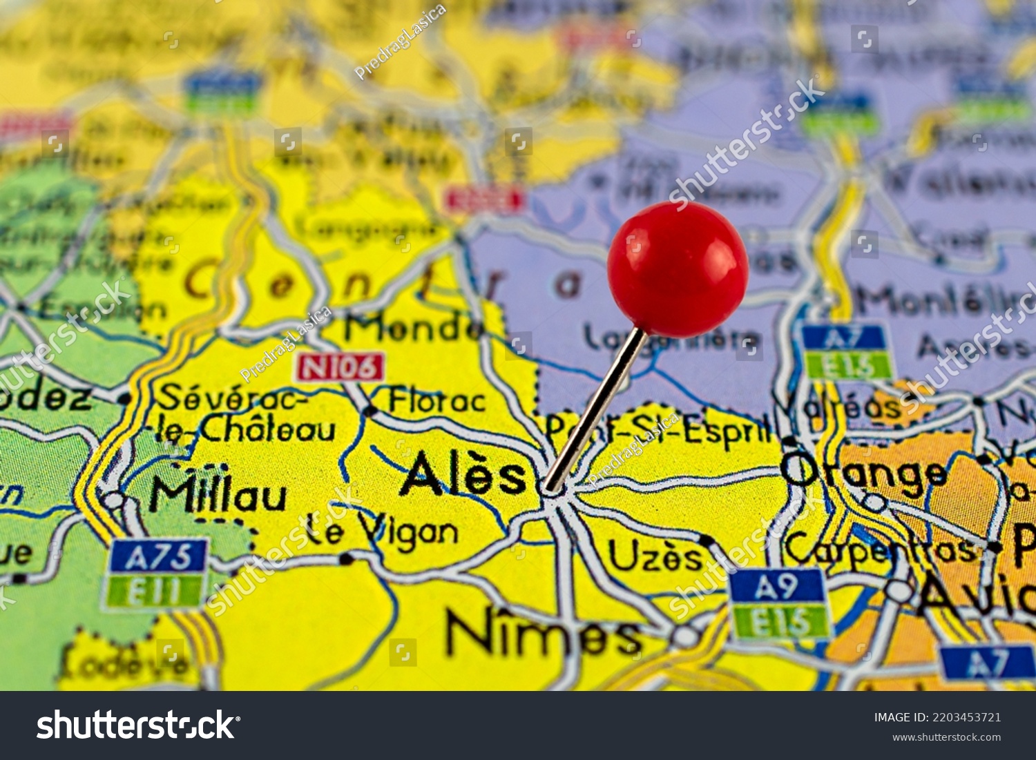 Map Close Map Red Pin Map Stock Photo 2203453721 Shutterstock