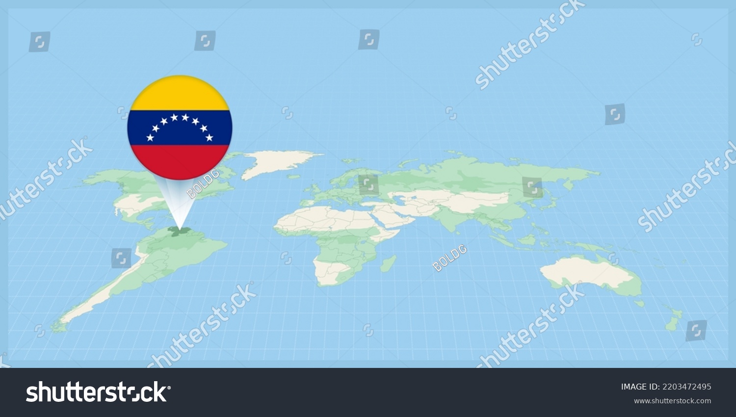 Location Venezuela On World Map Marked Stock Vector Royalty Free Stock Vector Location Of Venezuela On The World Map Marked With Venezuela Flag Pin Cartographic Vector 2203472495
