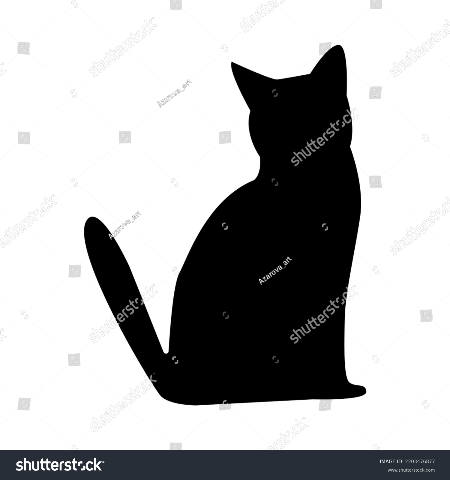 Black Silhouette Cat Great Design Any Stock Vector (Royalty Free ...