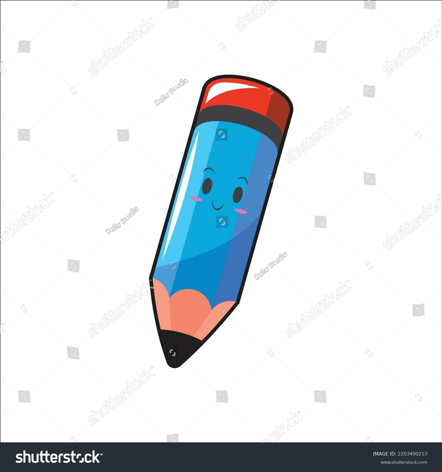 Cute Pencil Cartoon Vector Illustration Stock Vector (Royalty Free ...