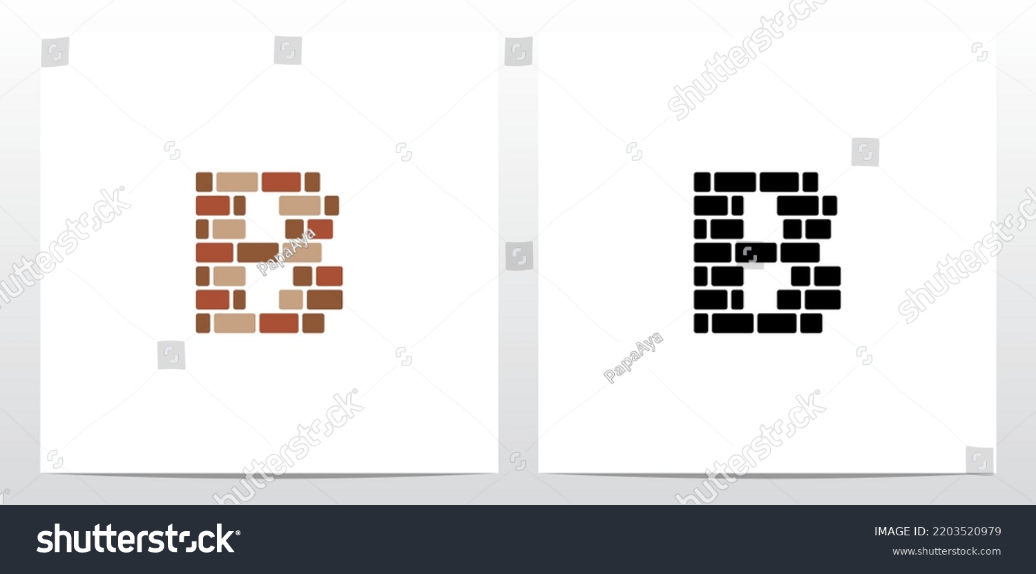 Brick Wall Letter Logo Design B Stock Vector (Royalty Free) 2203520979 ...