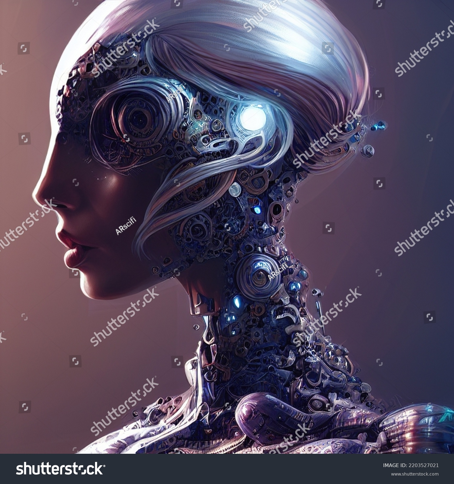 3d Rendering Cyborg Bionic Human Robotic Stock Illustration 2203527021 ...