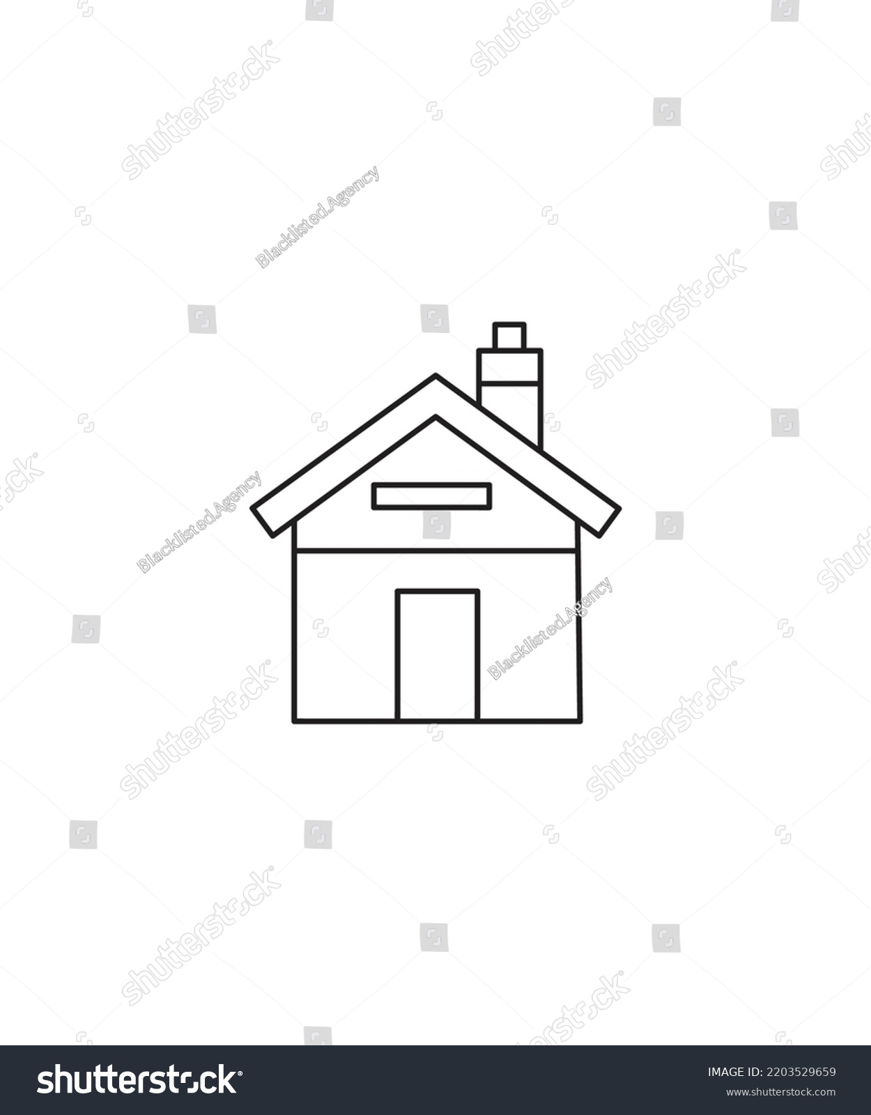 Outline House Kids Home Outline Vector Stock Vector (Royalty Free ...