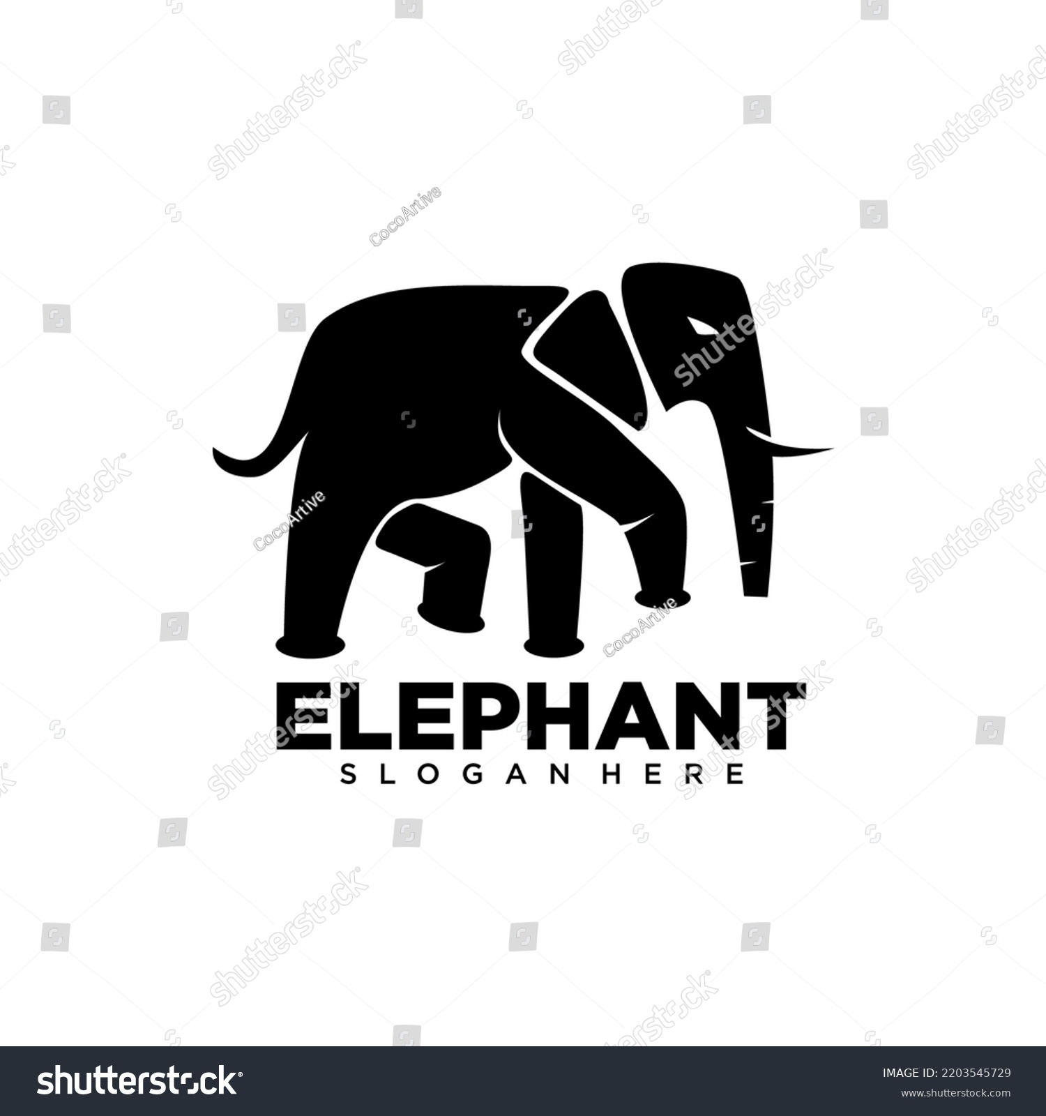 Elephant Logo Elephant Icon Elephant Silhouette Stock Vector (Royalty ...