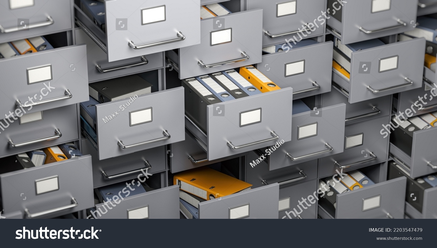 File Cabinet Full Foders Storage Organization Stock Illustration ...