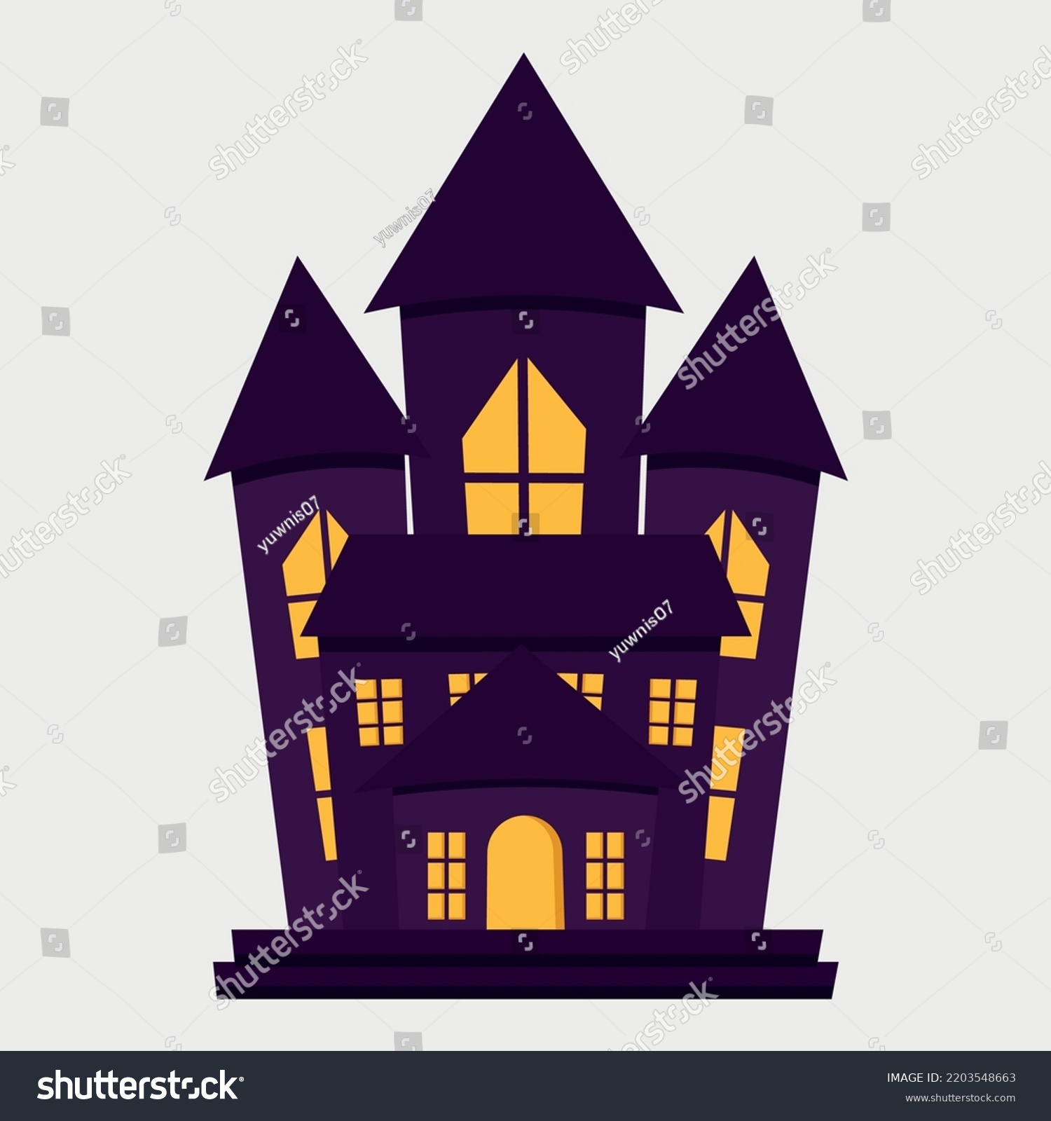 Drak Purple Ghost House Vector Clipart Stock Vector (Royalty Free ...