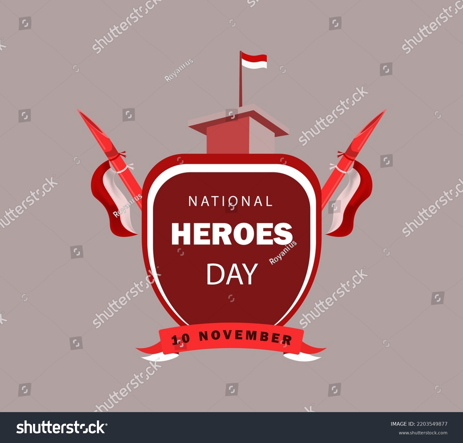 Indonesia National Heroes Day Banner Heroes Stock Vector (Royalty Free