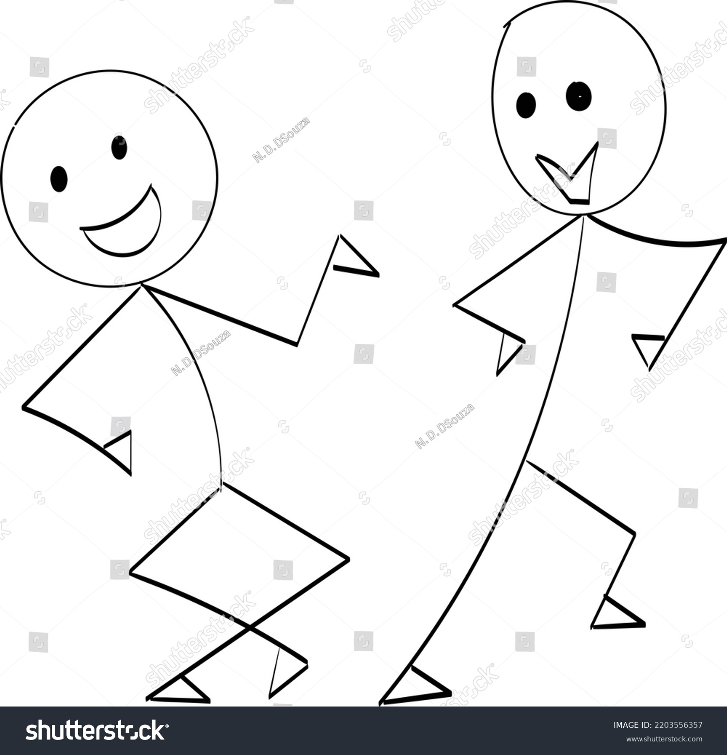 Vector Stickman Character Illustration Sketch Stick Stock Vector ...