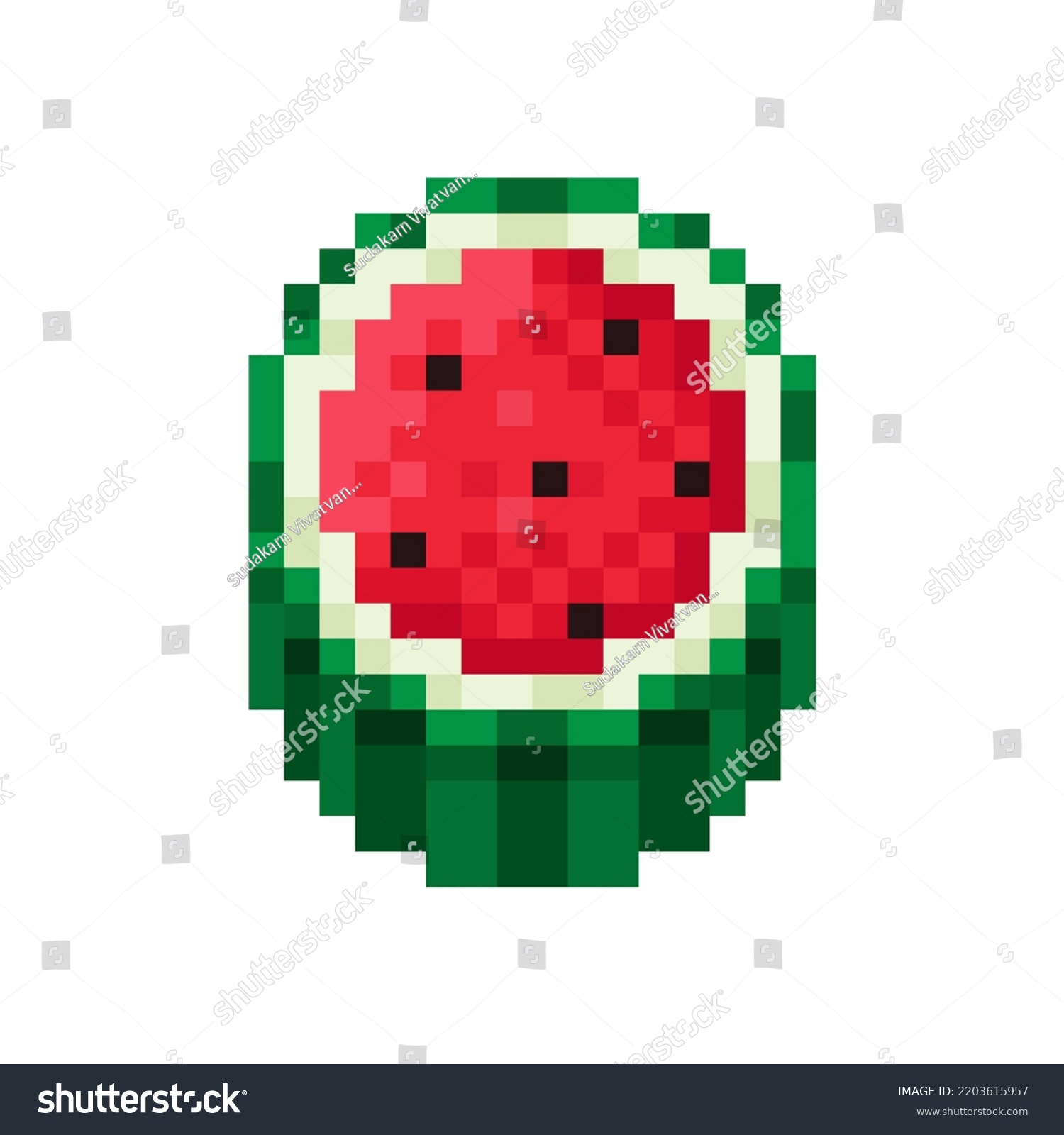 Watermelon Slice Pixel Art Vector Picture Stock Vector (Royalty Free ...