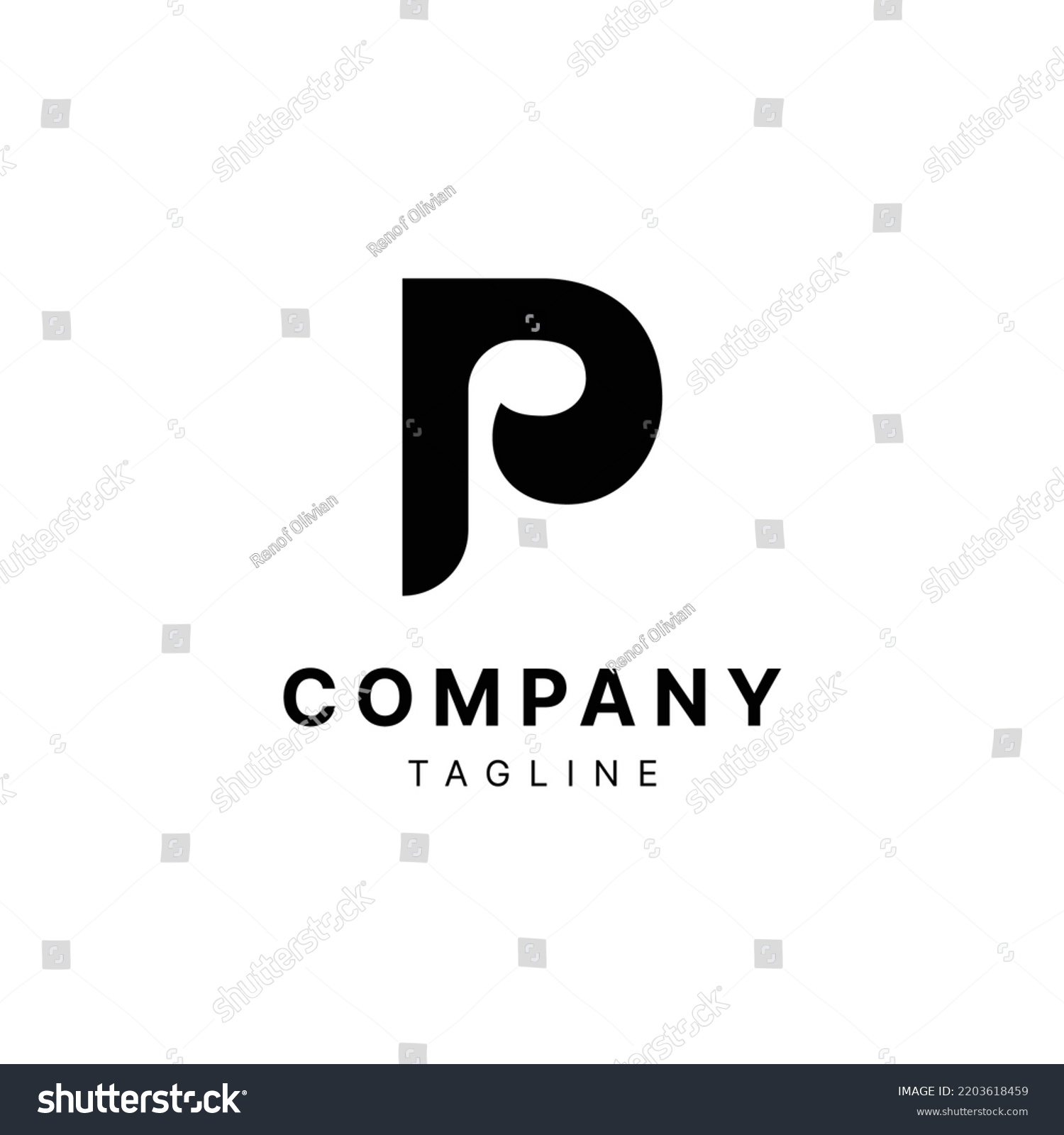 P Initials Letters Logo Wave Drop Stock Vector (Royalty Free ...