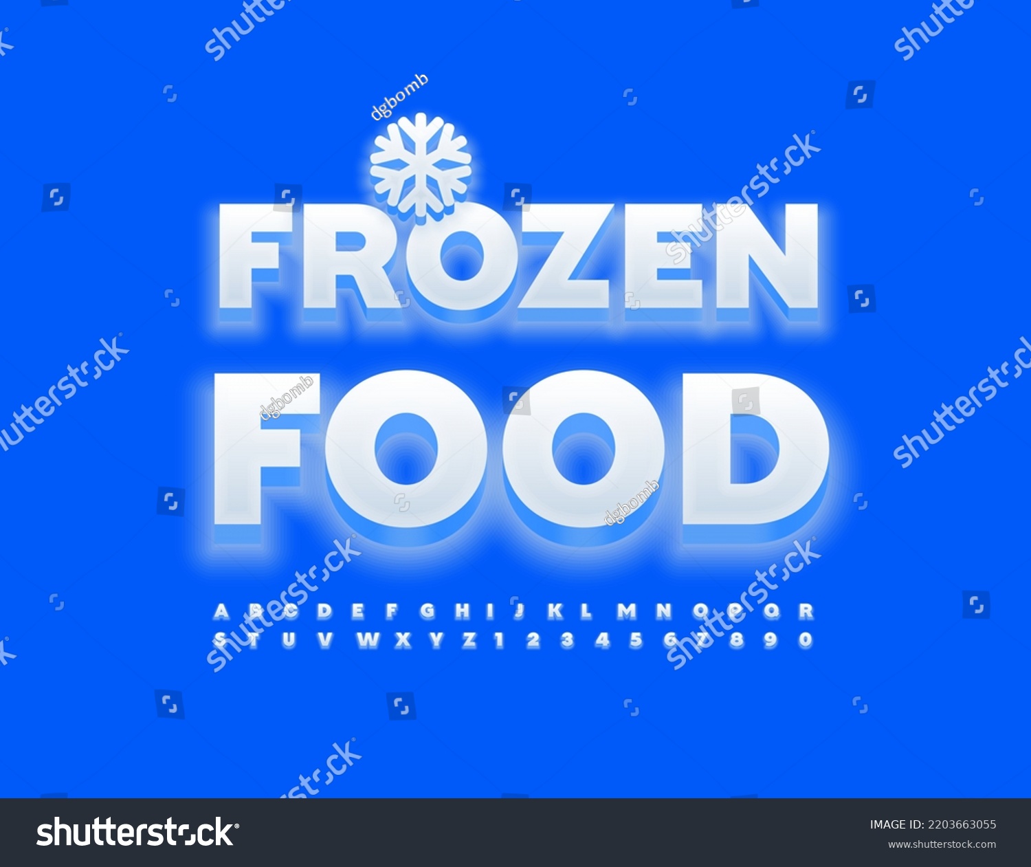 Vector Snow Sign Frozen Food Decorative Stock Vector (Royalty Free ...