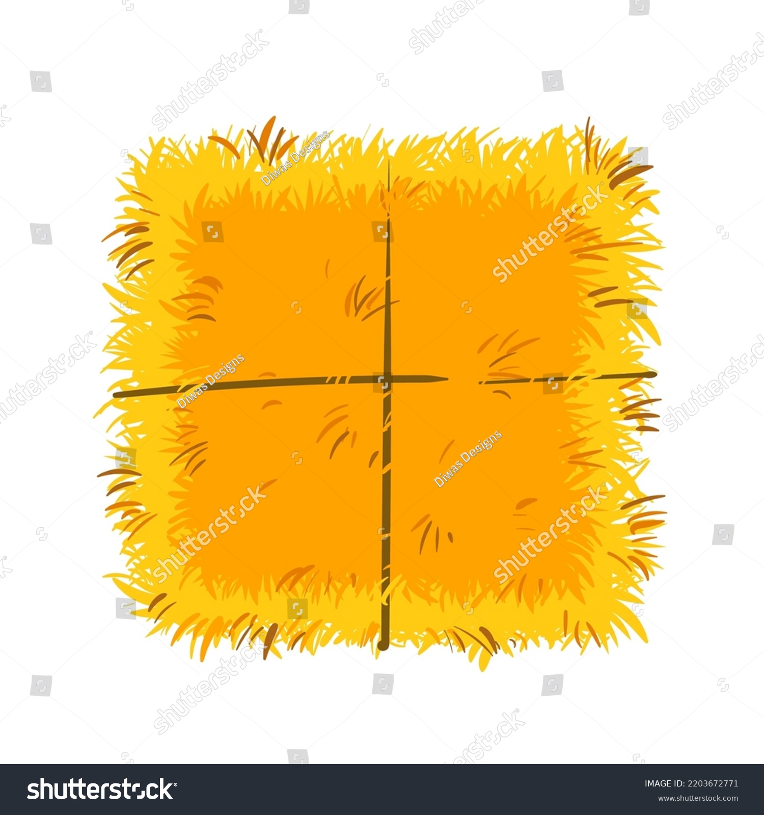 Hay Bale Flat Vector Illustration Logo Stock Vector (Royalty Free ...