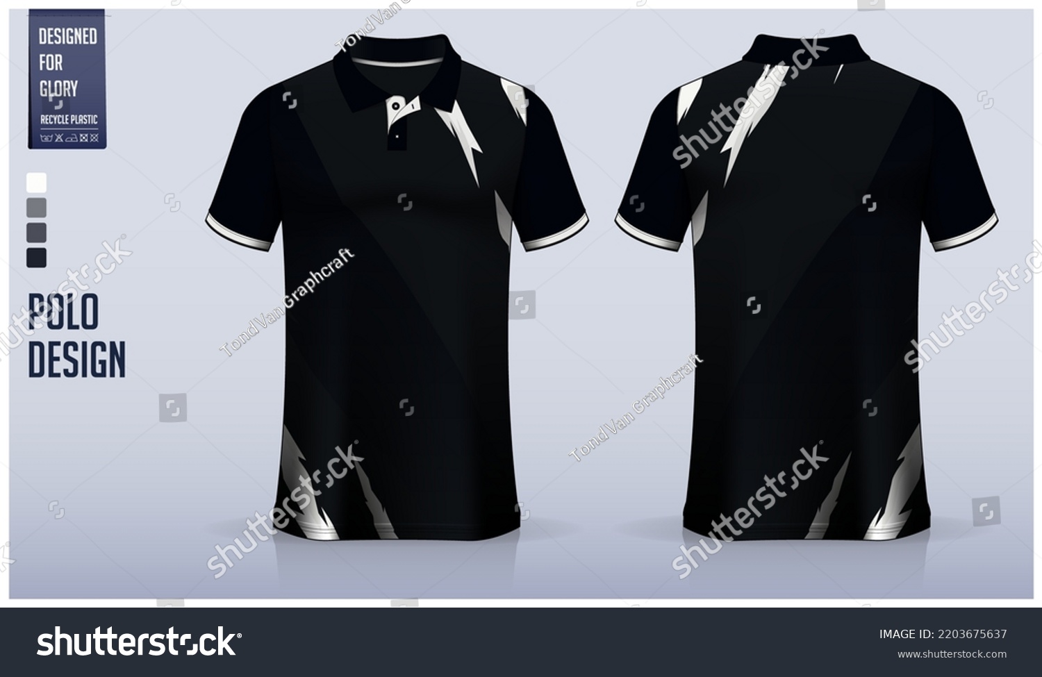 Black Polo Shirt Mockup Template Design Stock Vector (Royalty Free ...