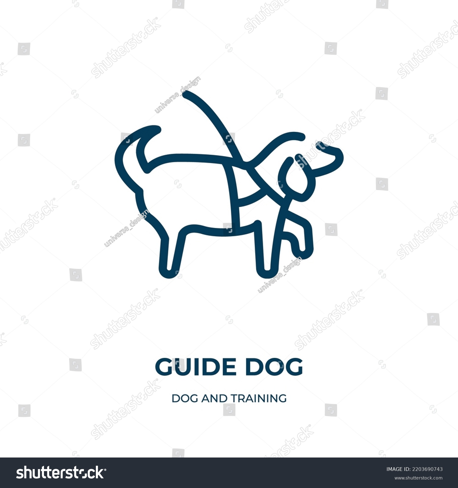 Guide Dog Icon Linear Vector Illustration Stock Vector Royalty Free guide-dog-icon-linear-vector-illustration-stock-vector-royalty-free