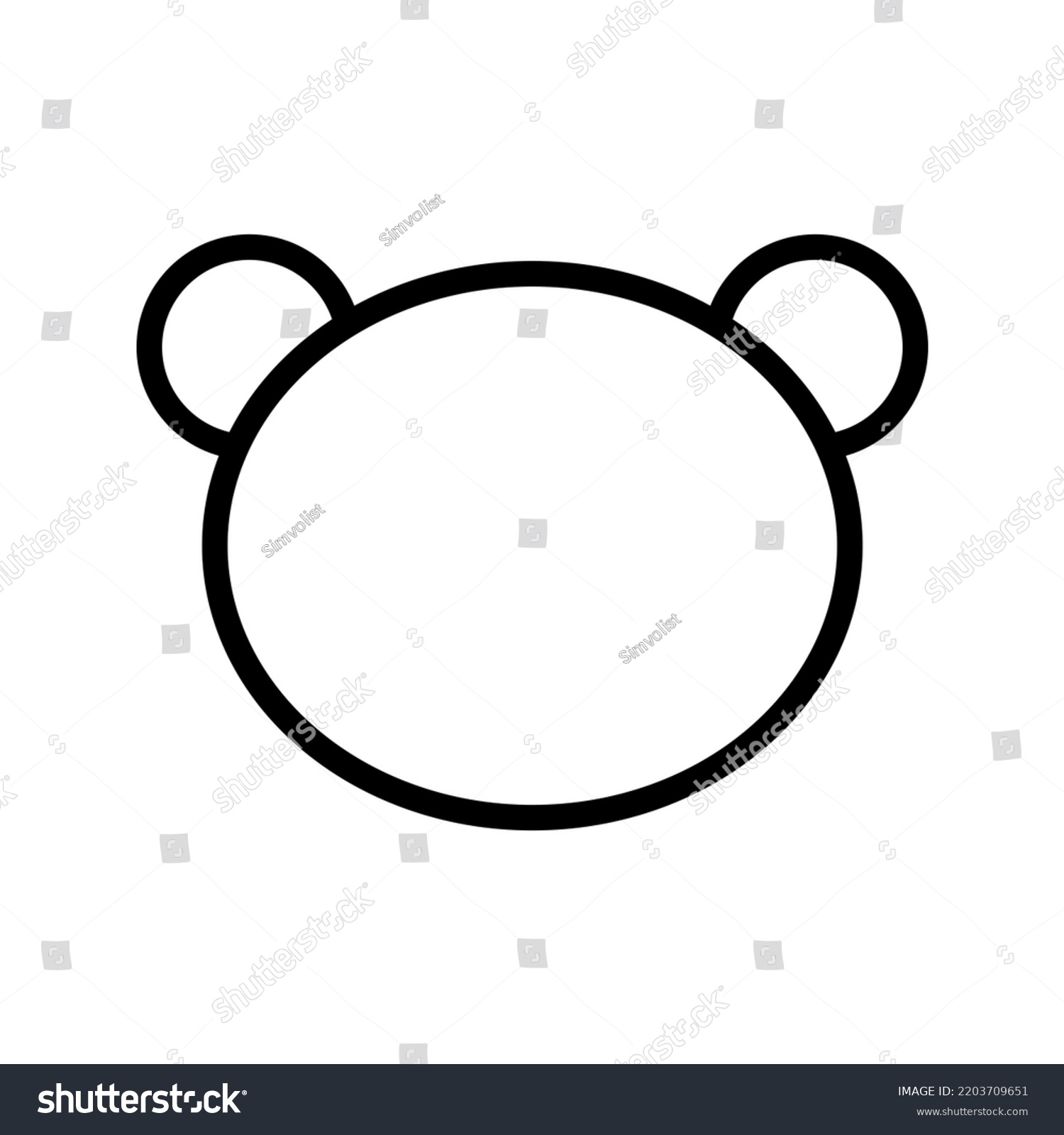 Bear Head No Face Vector Illustration Stock Vector (Royalty Free ...