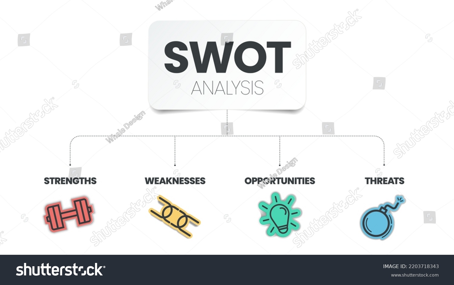 Swot Analysis Infographic Icon Template Has Stock Vector (Royalty Free ...