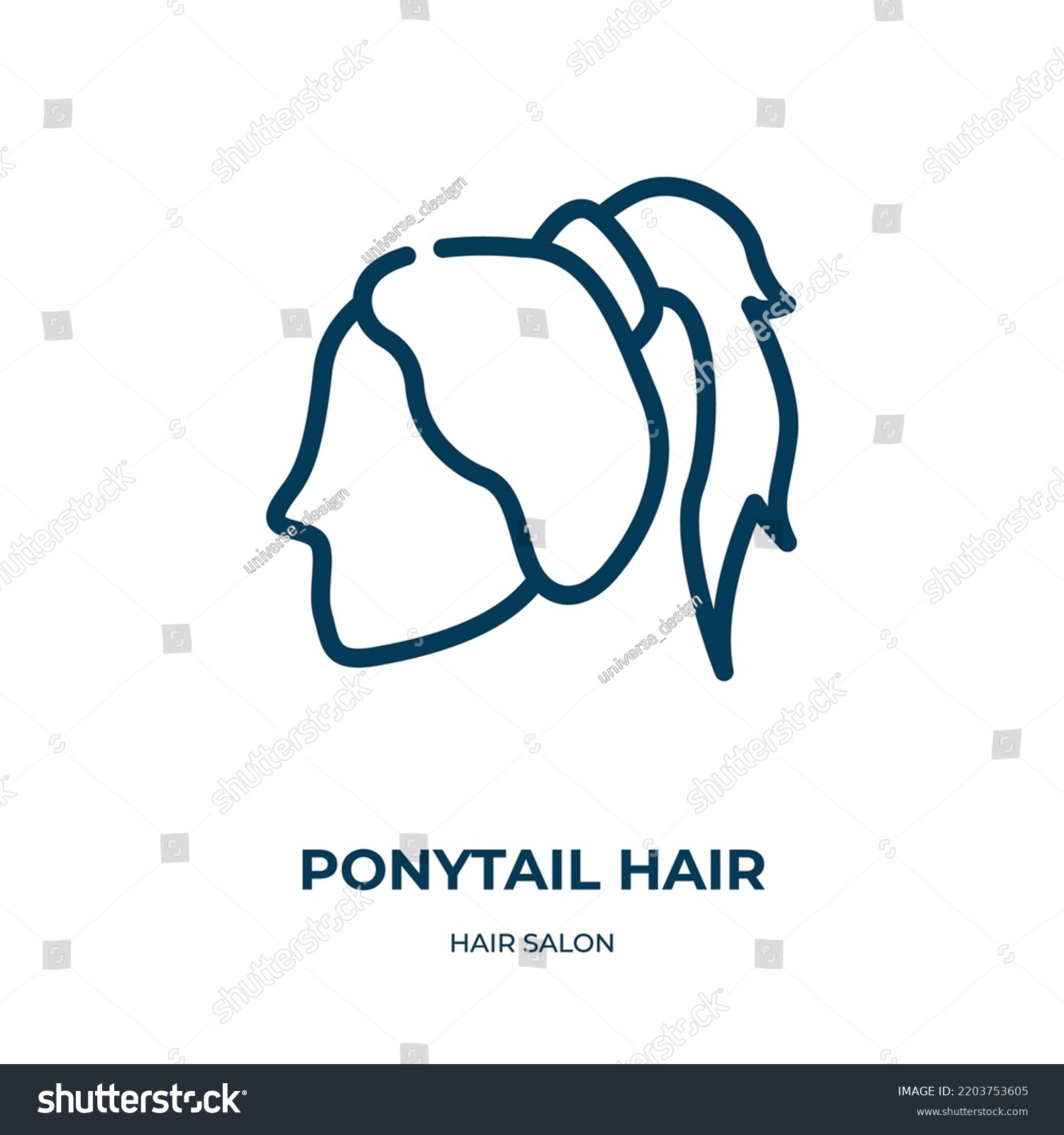 Ponytail Hair Icon Linear Vector Illustration Stock Vector (Royalty ...