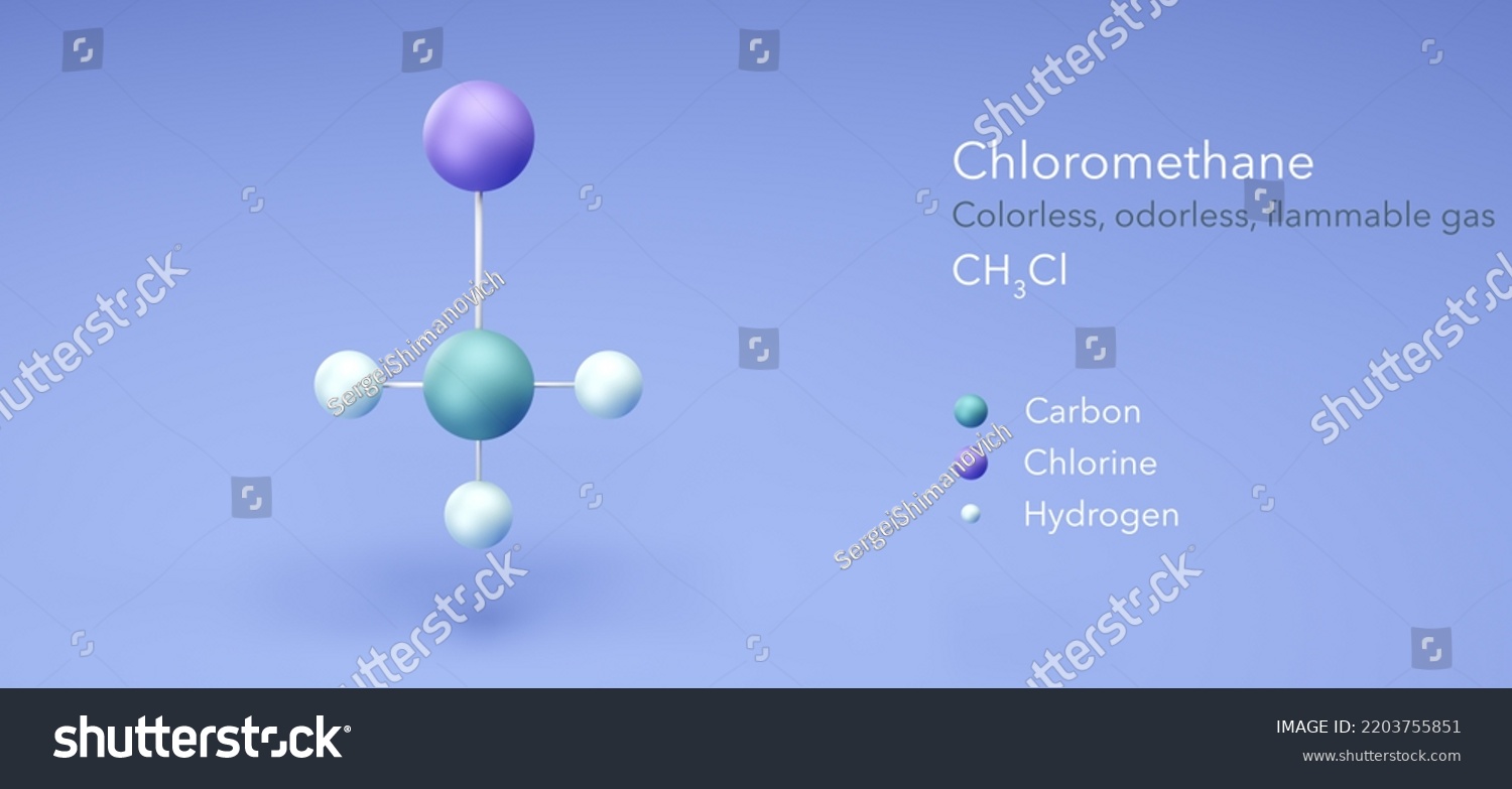 Chloromethane Molecular Structures Flammable Gas Ball Stock ...