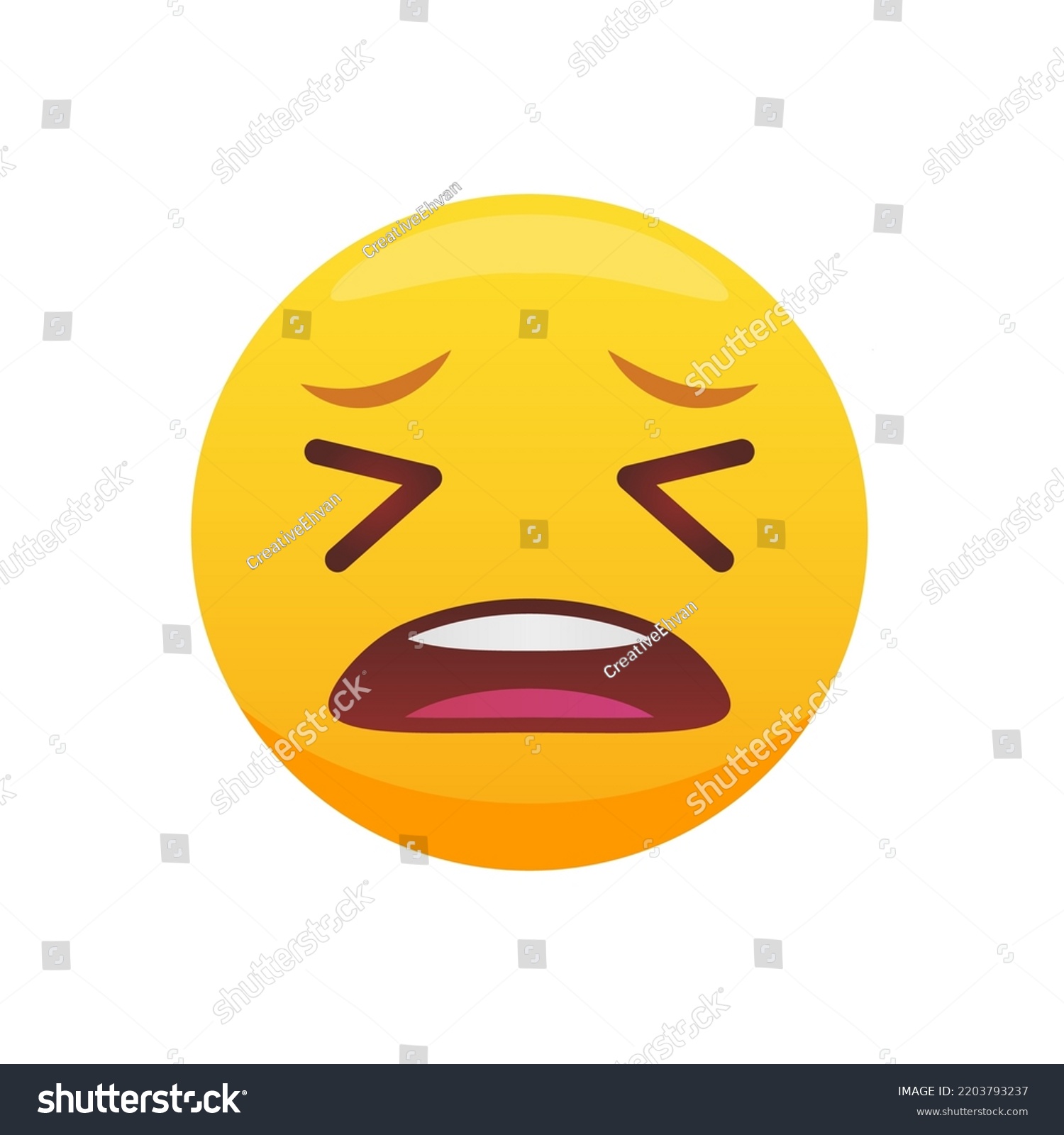 Wailing Emoticonyellow Face Frowning Mouth Stock Vector (Royalty Free ...