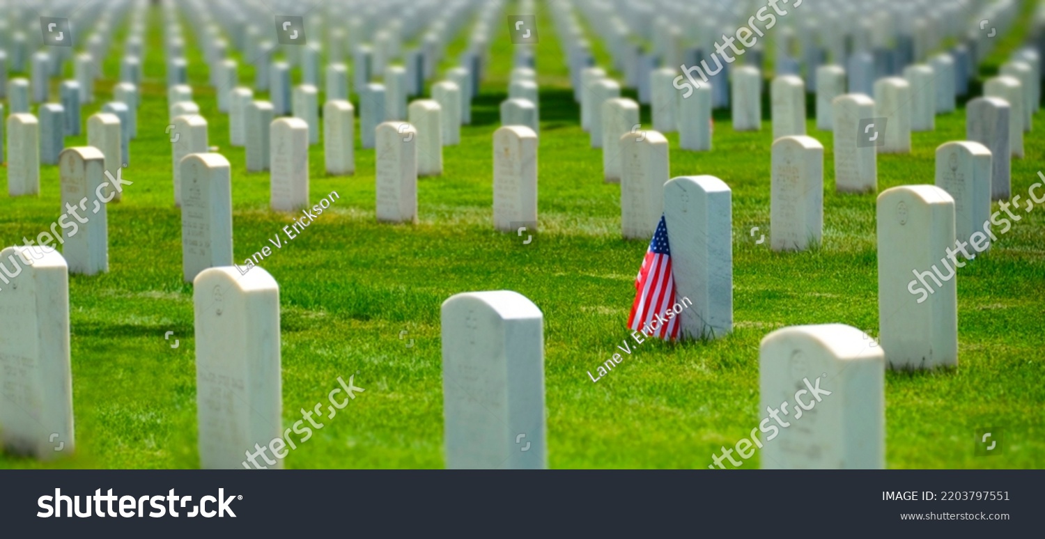 Military Cemetery United States Headstones Soldiers Stock Photo ...