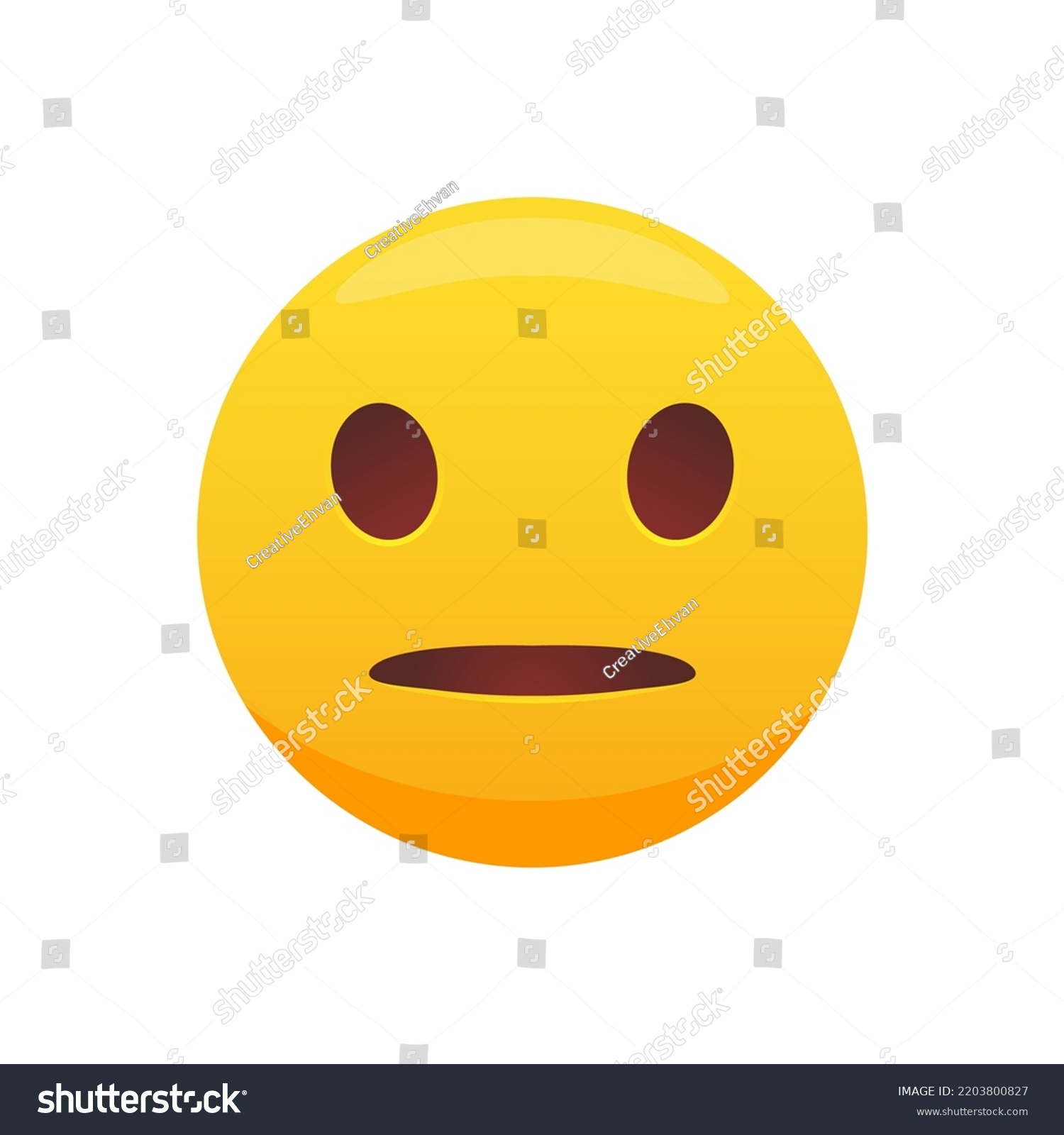 Neutral Emoji Emoticon Straight Mouth Vector Stock Vector (Royalty Free ...