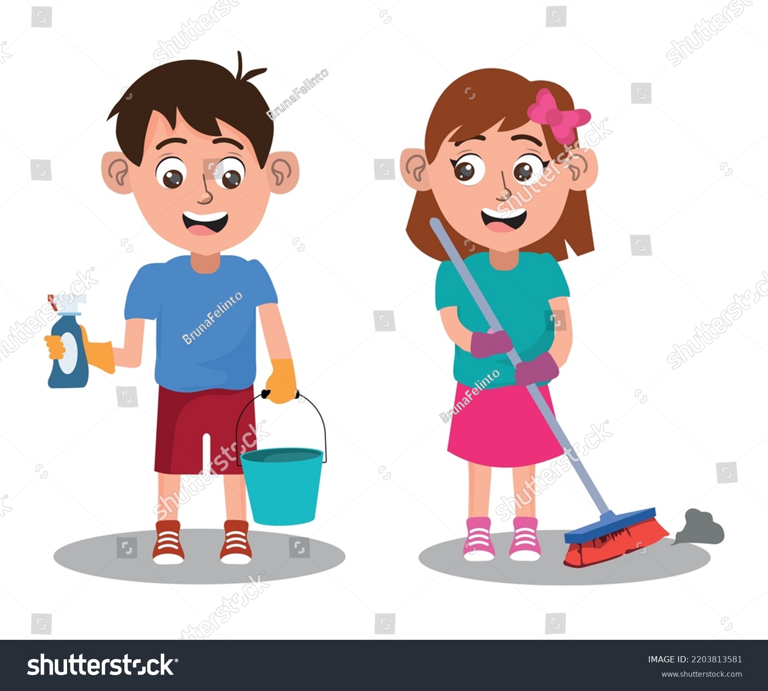 Happy Cute Little Kid Boy Girl Stock Vector (Royalty Free) 2203813581 ...