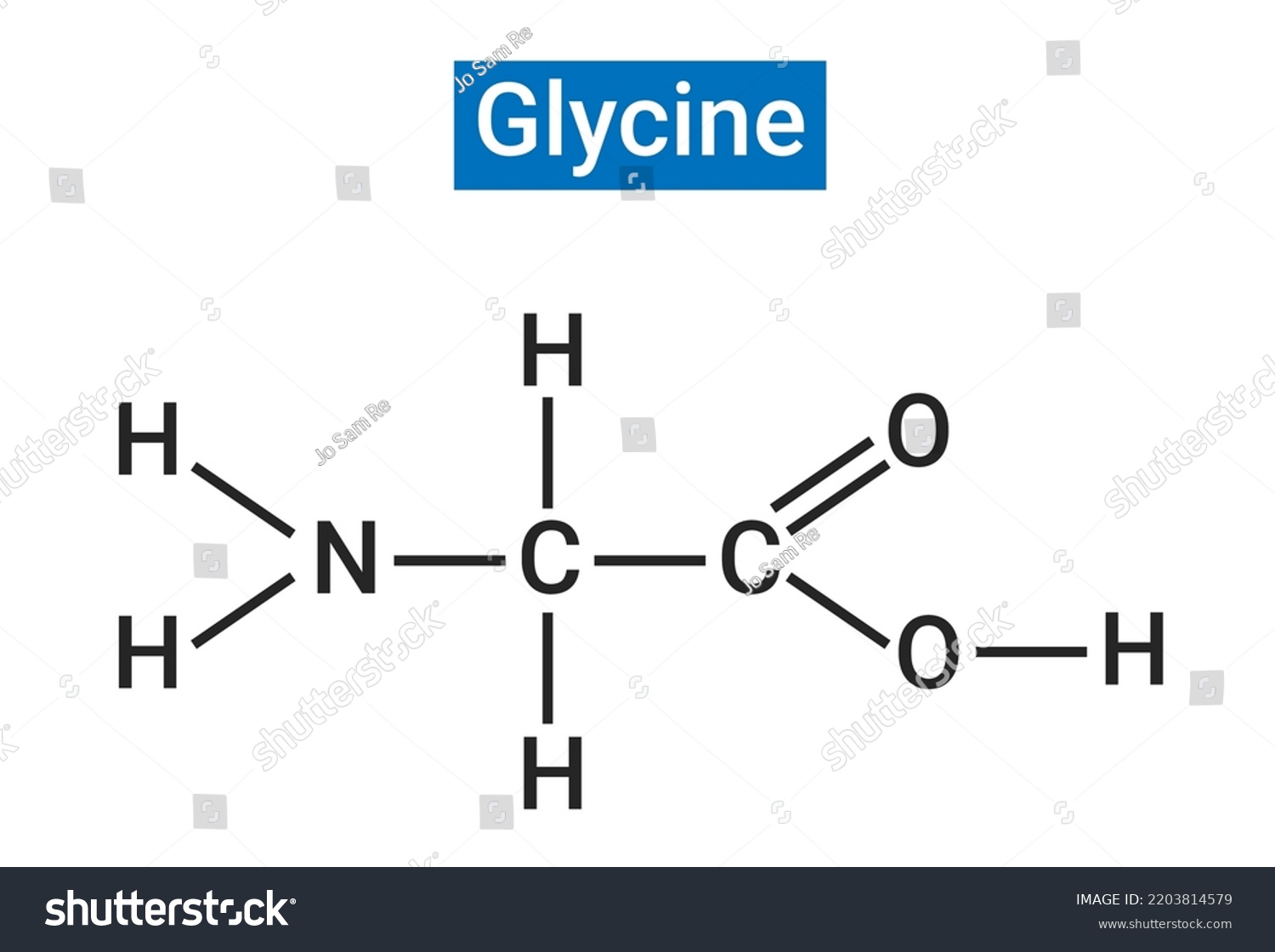 Chemical Structure Glycine Acid Stock Vector (Royalty Free) 2203814579 ...