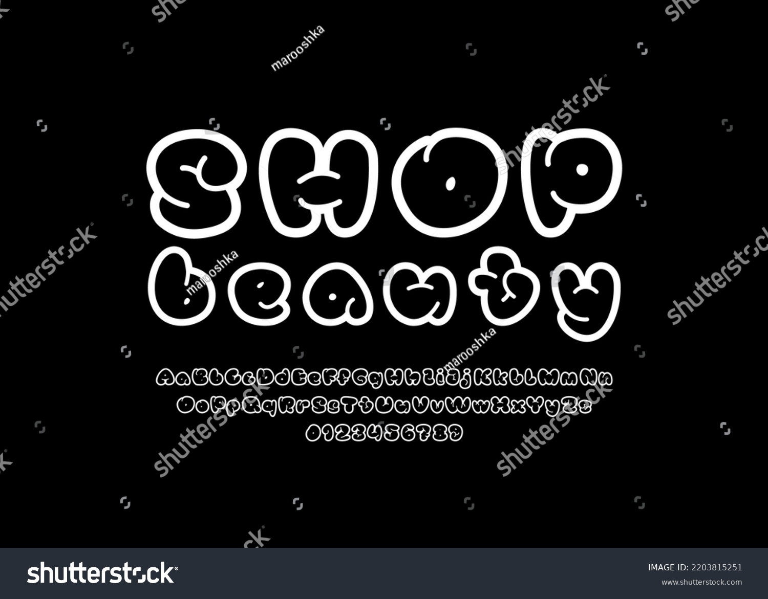 Outline Font Comic Alphabet Cartoon Style Stock Vector (Royalty Free ...