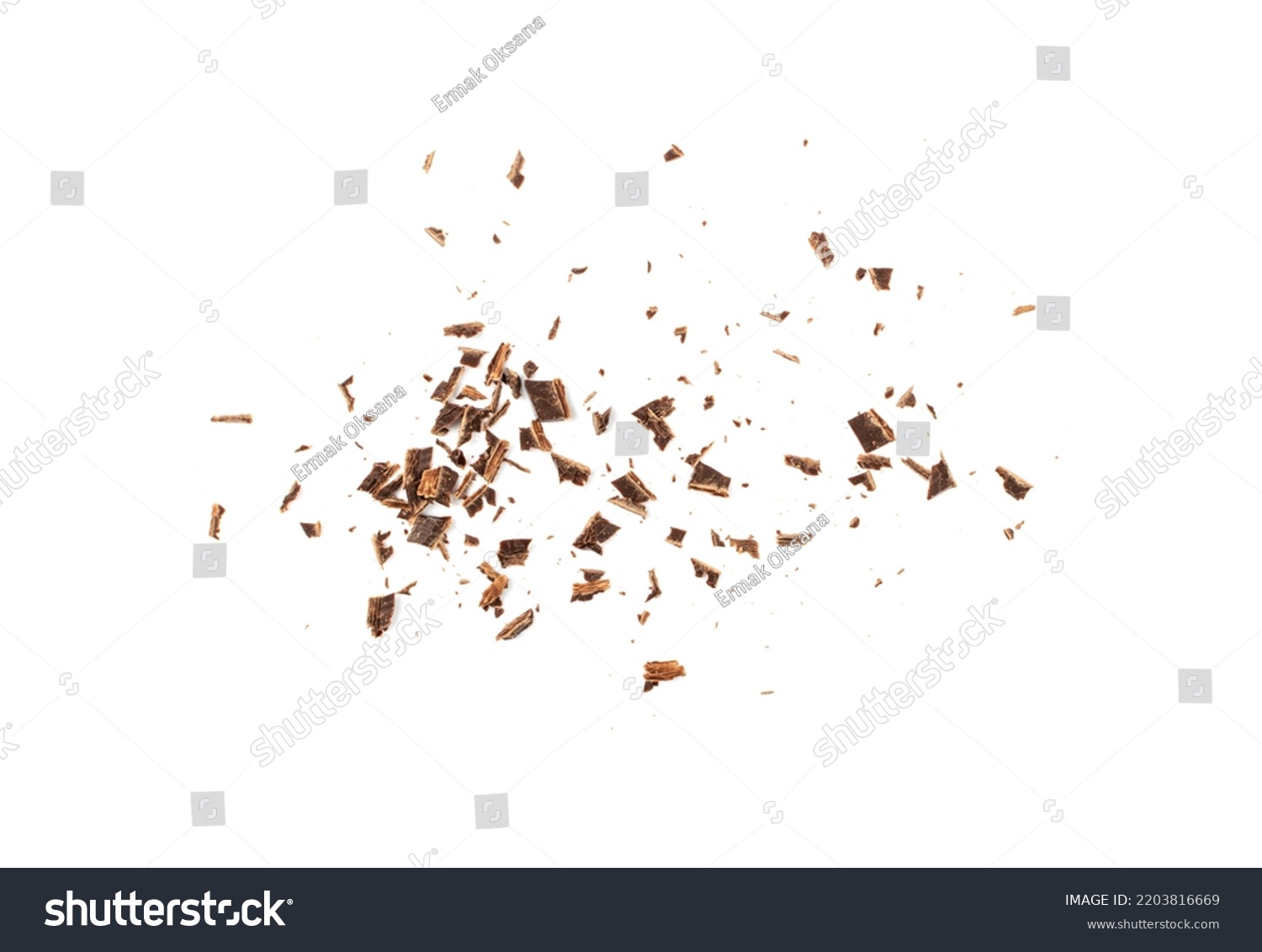 Grated Chocolate Pile Isolated Crushed Chocolate Stock Photo 2203816669 ...