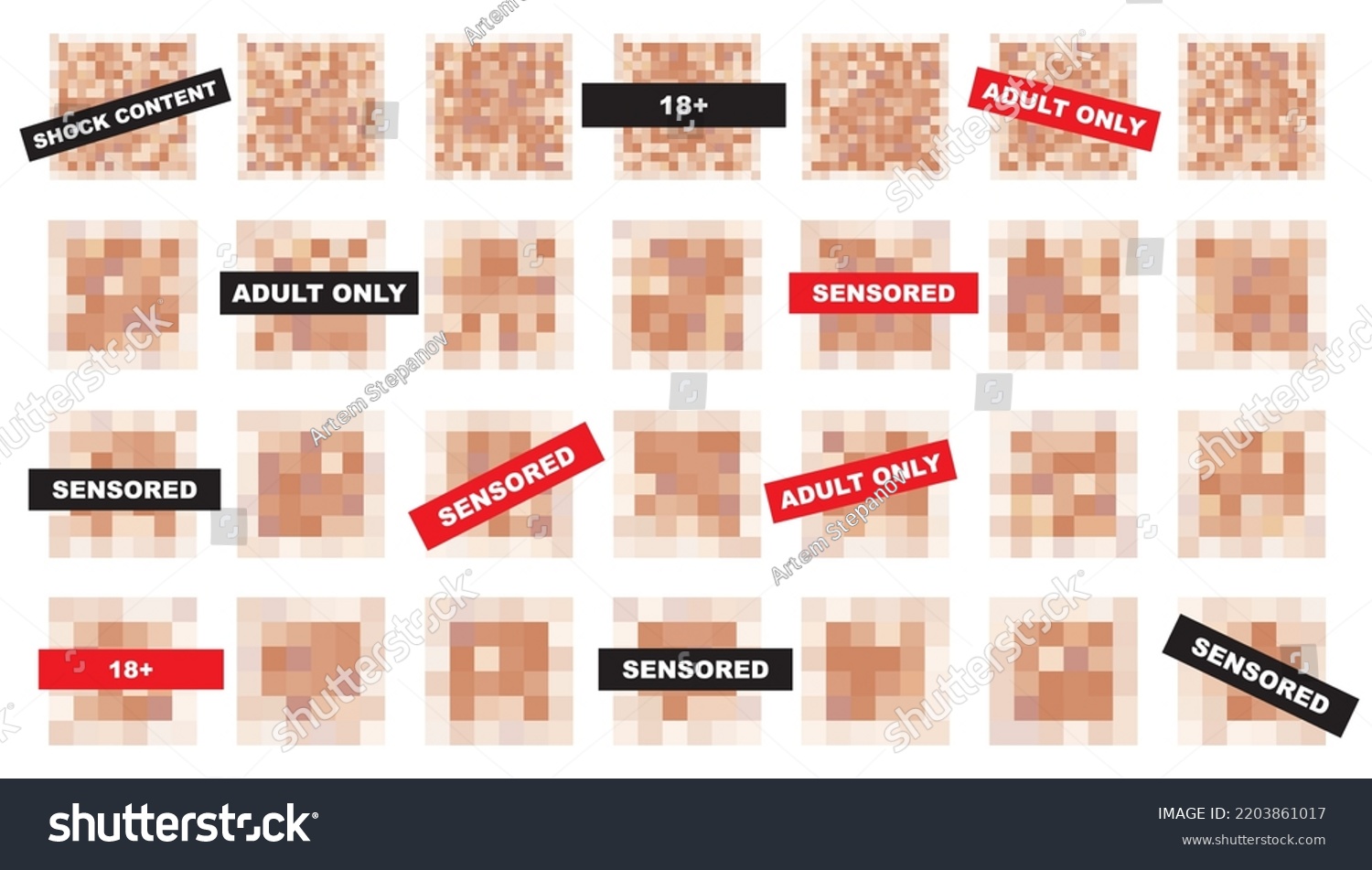 Nude Skin Censor Censure Pixel Blur Stock Vector Royalty Free