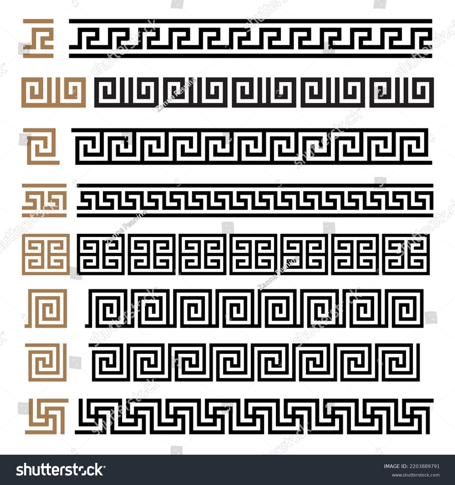 Greek Motives Vector Symbols Borders Frames Stock Vector (Royalty Free ...