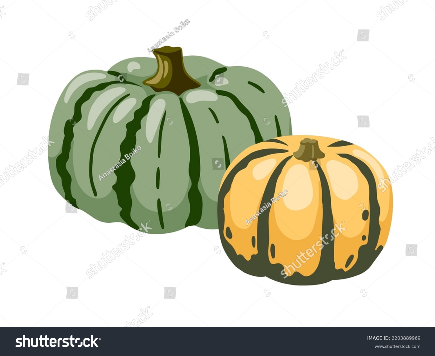 Striped Decorative Gourd Composition Hand Drawn Stock Vector (Royalty ...