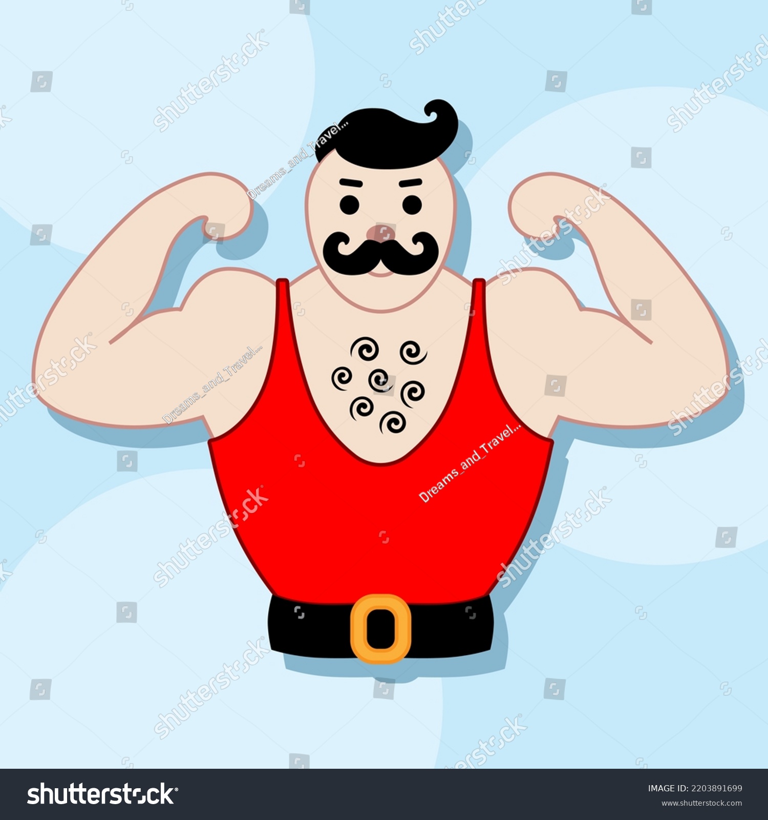 Cartoon Circus Athlete Strongman Kids Children Stock Vector Royalty