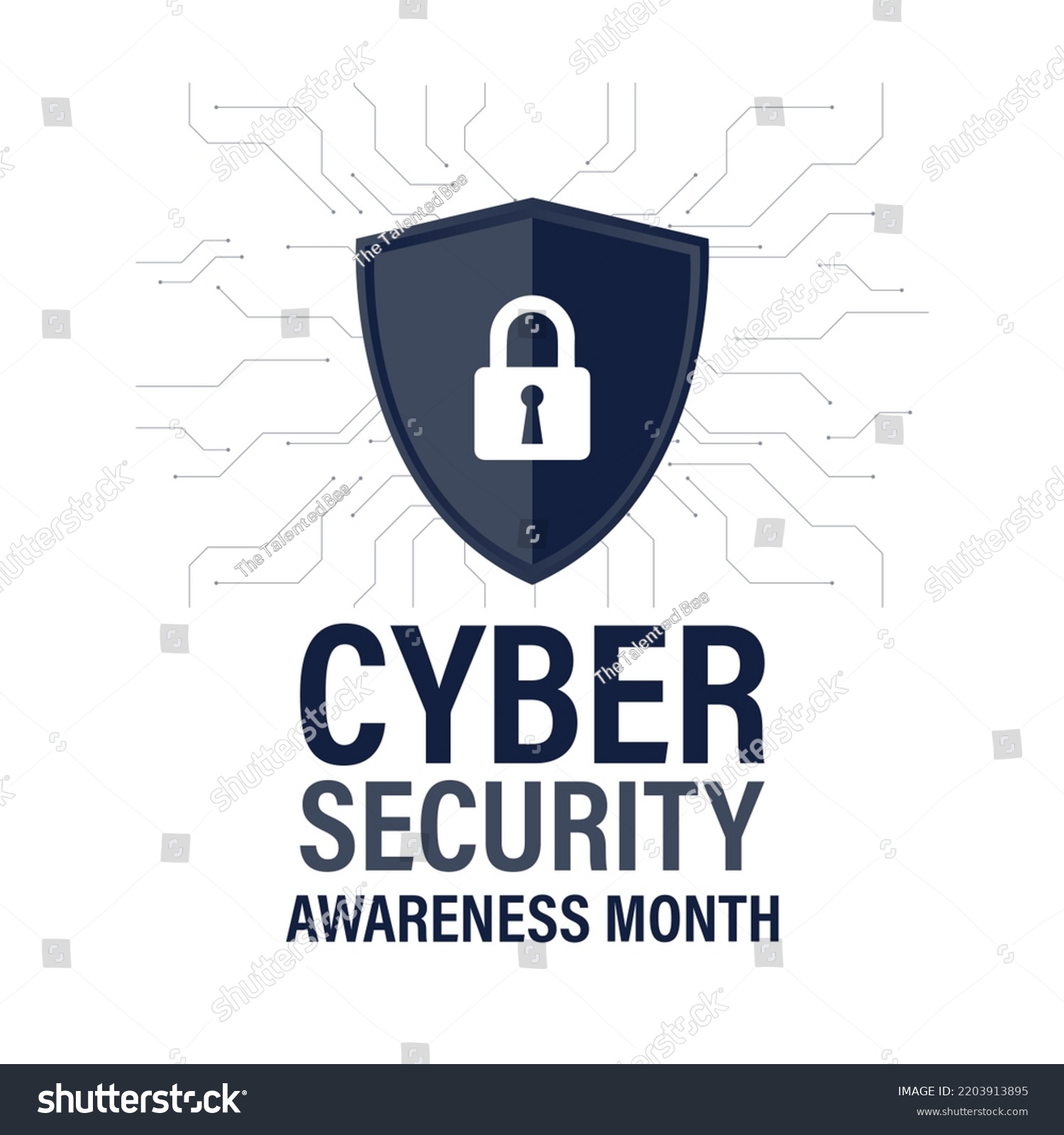 National Cyber Security Awareness Month Celebrated Stock Vector 