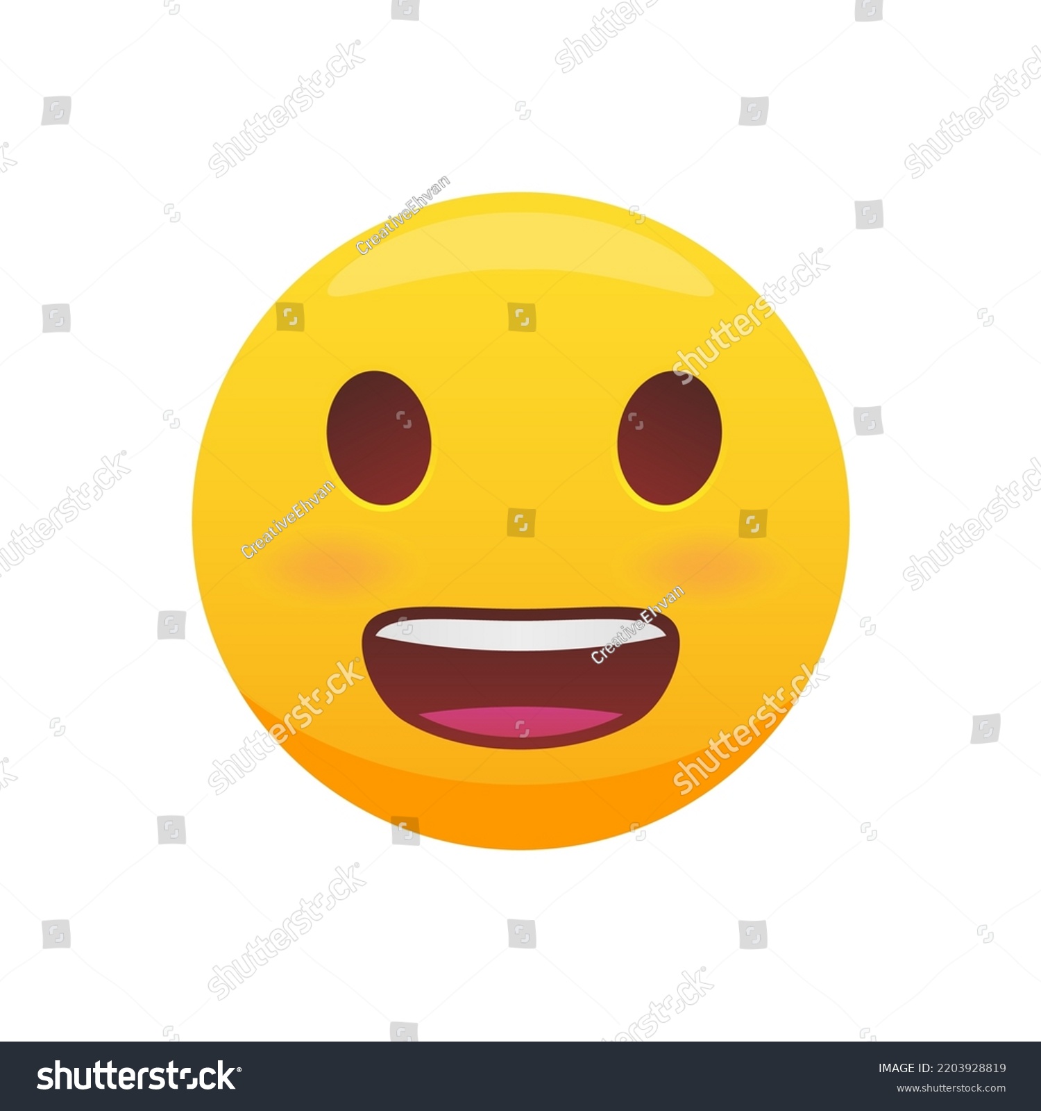 Smiling Emoticon Happy Emoticon Vector Illustration Stock Vector ...