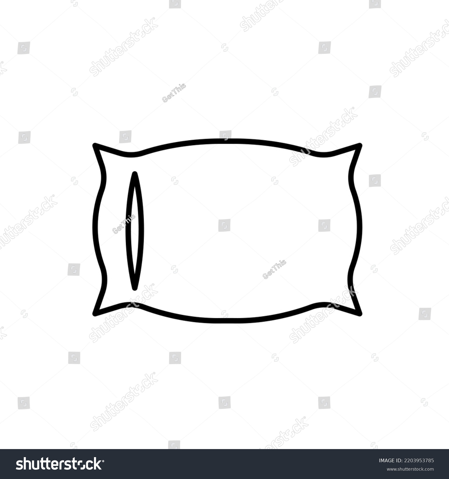 Pillowcase Thin Outline Vector Black Icon Stock Vector (Royalty Free ...