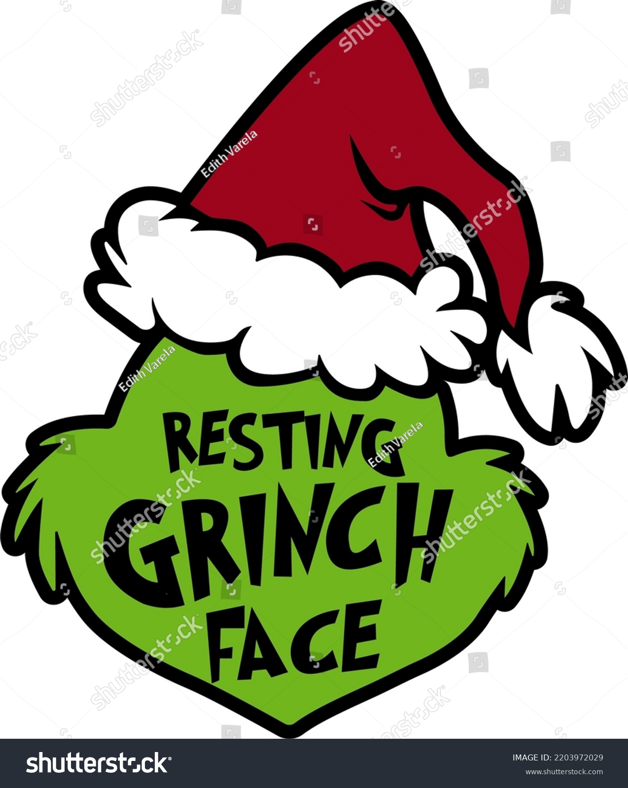 Grinch Vector Resting Grinch Face Christmas Stock Vector (Royalty Free ...