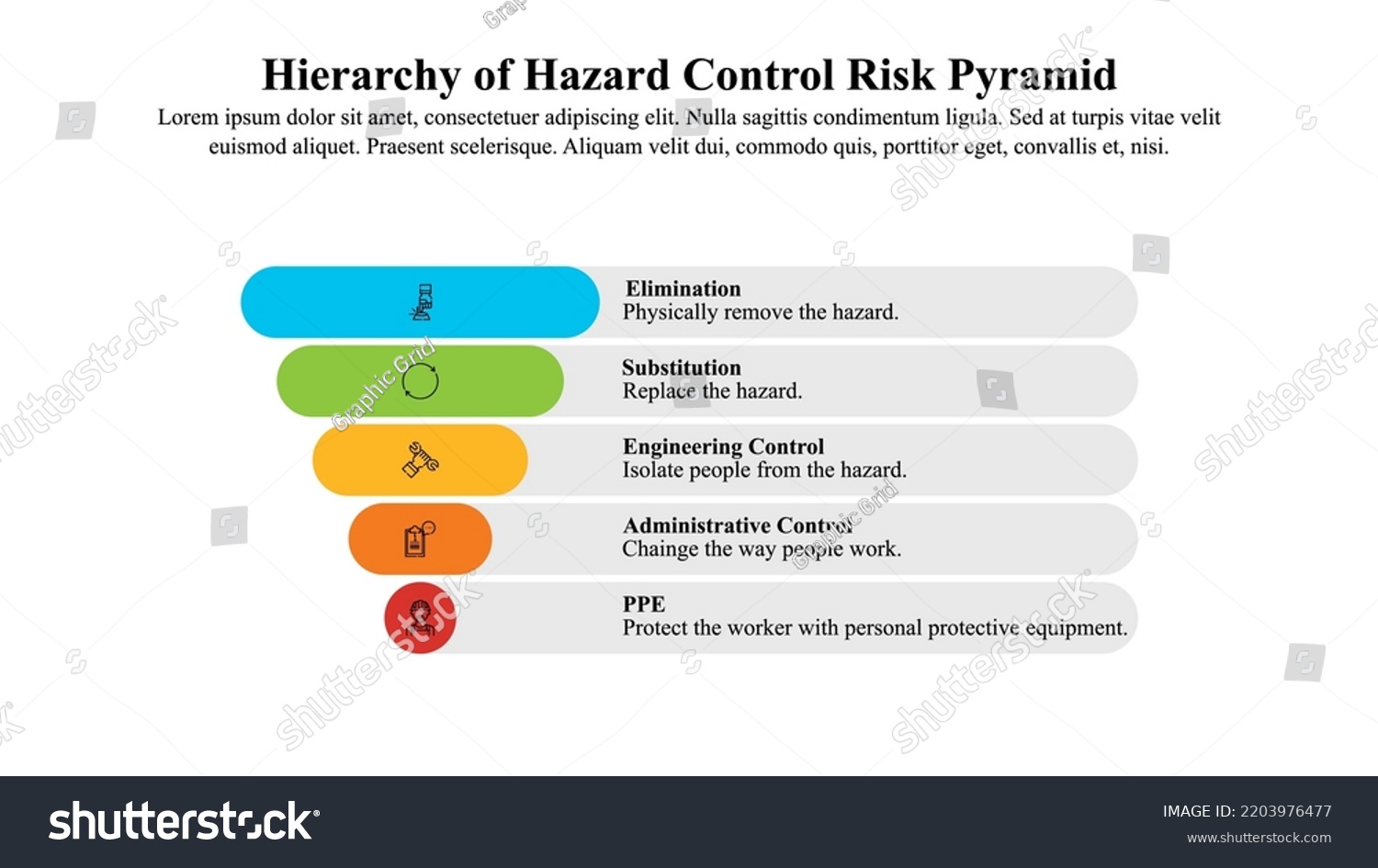 Infographic Presentation Template Hierarchy Hazard Control Stock Vector ...