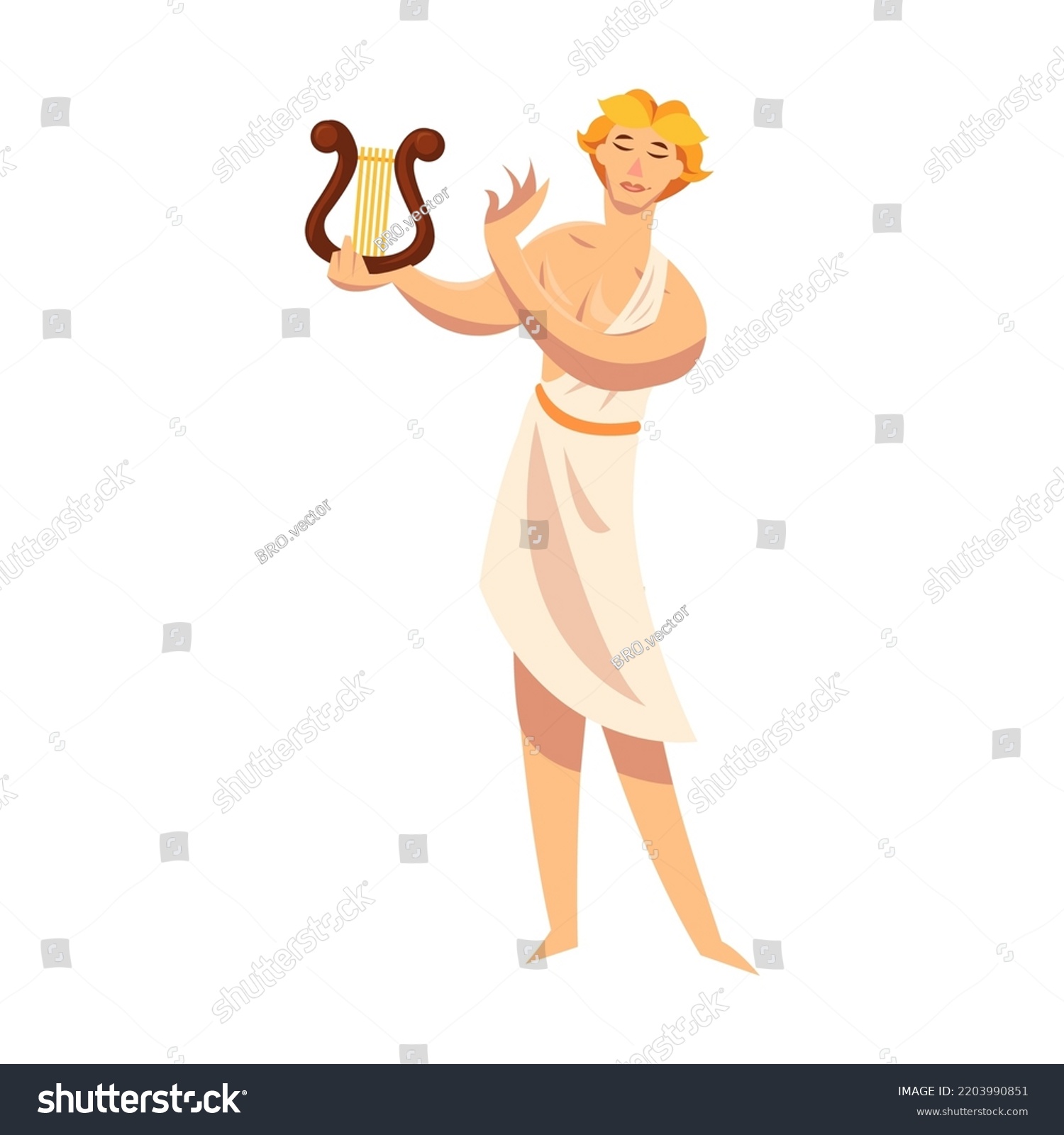 Mythology Character Athena Hephaestus Ares Poseidon Stock Vector ...