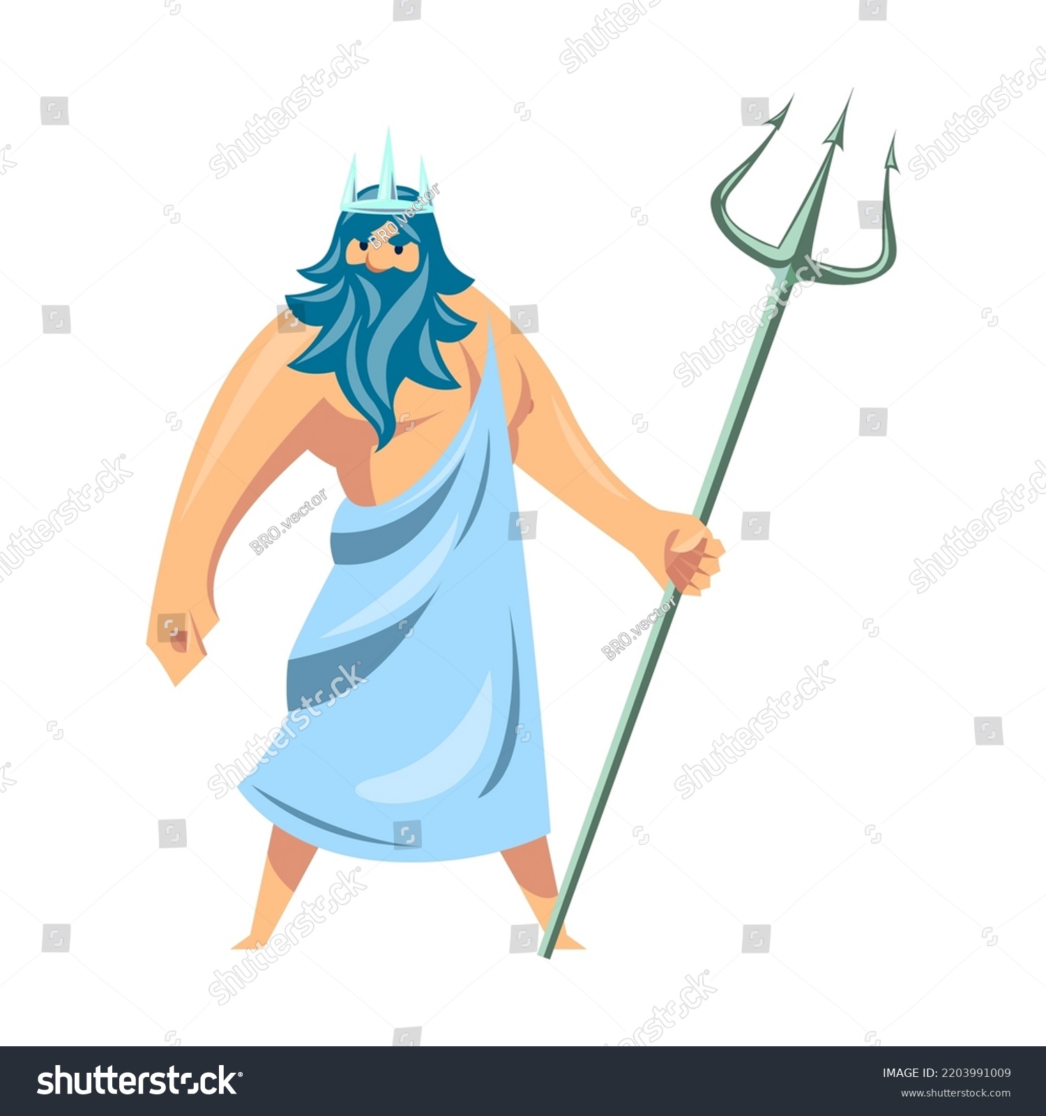 Greek Mythology Character Poseidon Dionysus Aphrodite Stock Vector ...