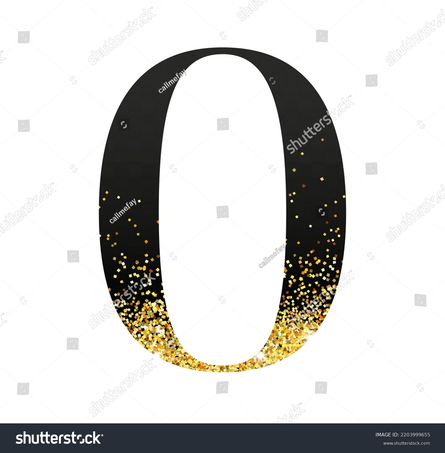 Set Alphabets Numbers Black Gold Glitter Stock Illustration 2203999655 ...