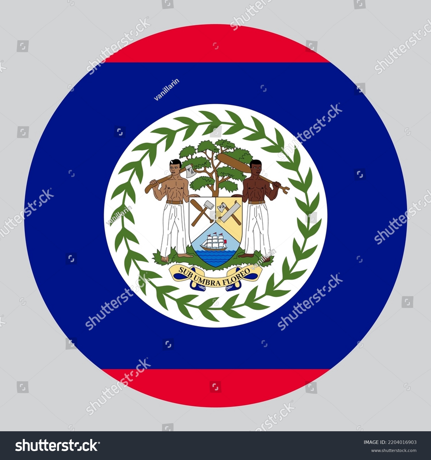 Flat Circle Shaped Illustration Belize Flag Stock Vector (Royalty Free ...