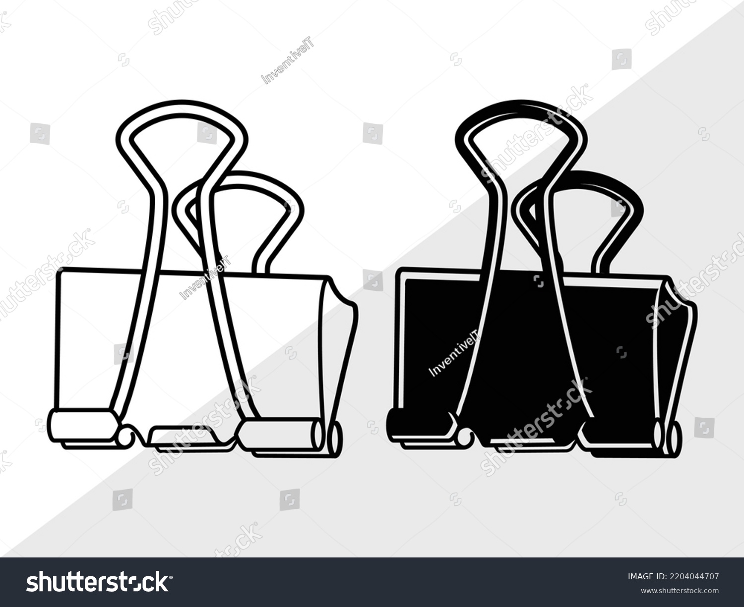 Binder Clip Svg Printable Vector Illustration Stock Vector (Royalty ...