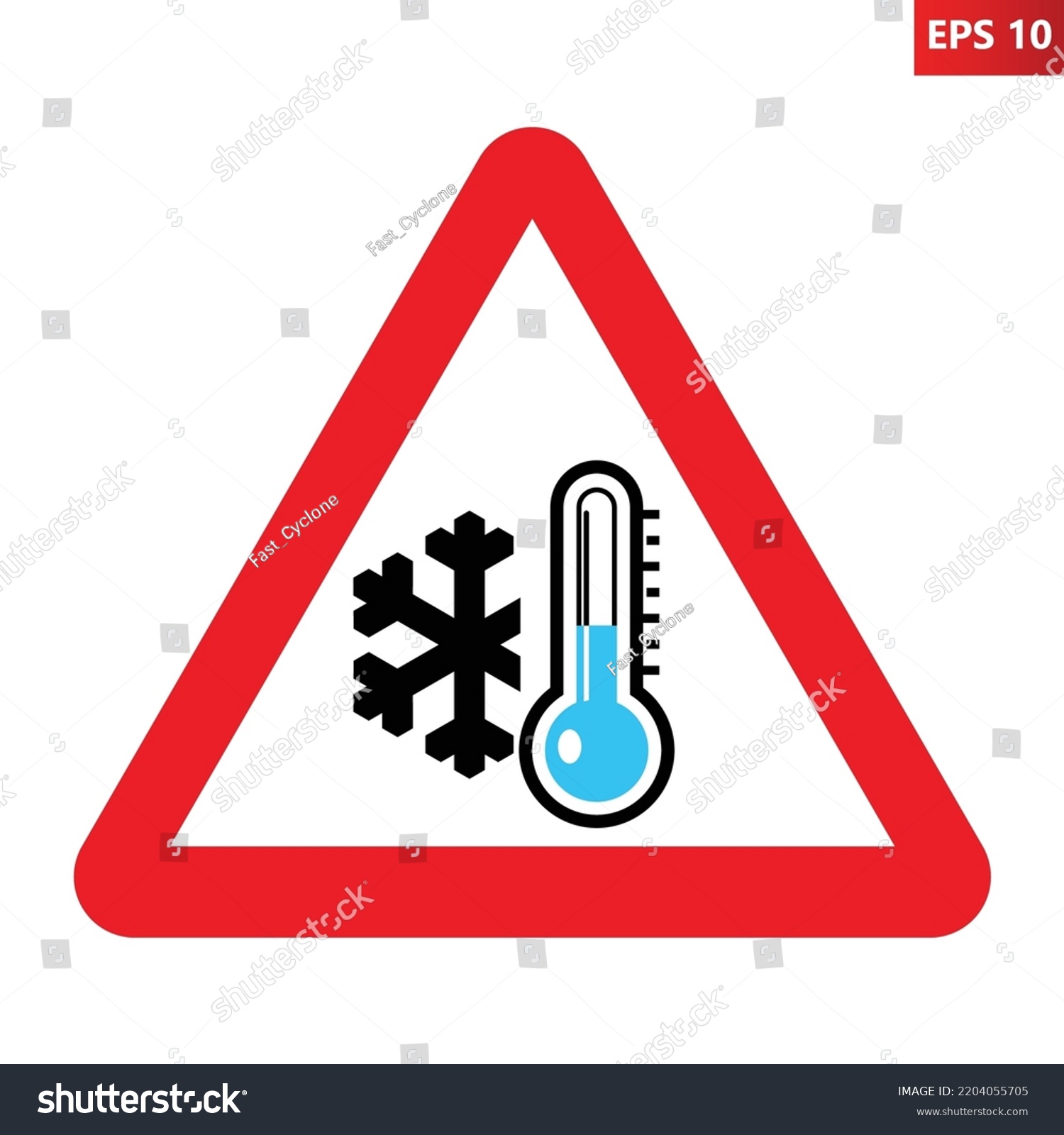 Low Temperature Warning Sign Vector Illustration Stock Vector (Royalty ...