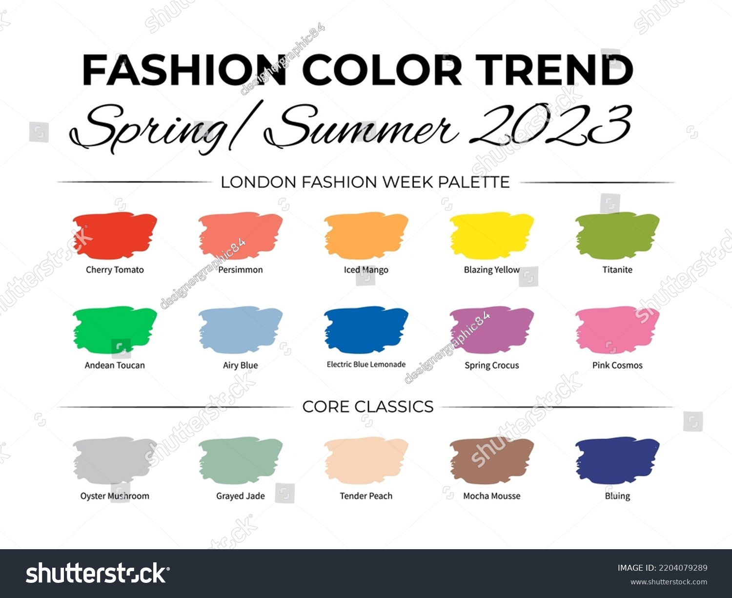 Fashion Color Trend Spring Summer 2023 Stock Vector (Royalty Free ...